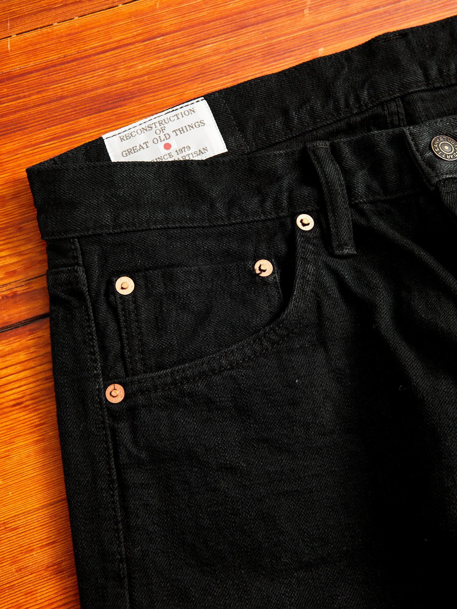 D1864S "Kurozome" 14oz Deep Black Selvedge Denim - Relaxed Tapered Fit - Image 7