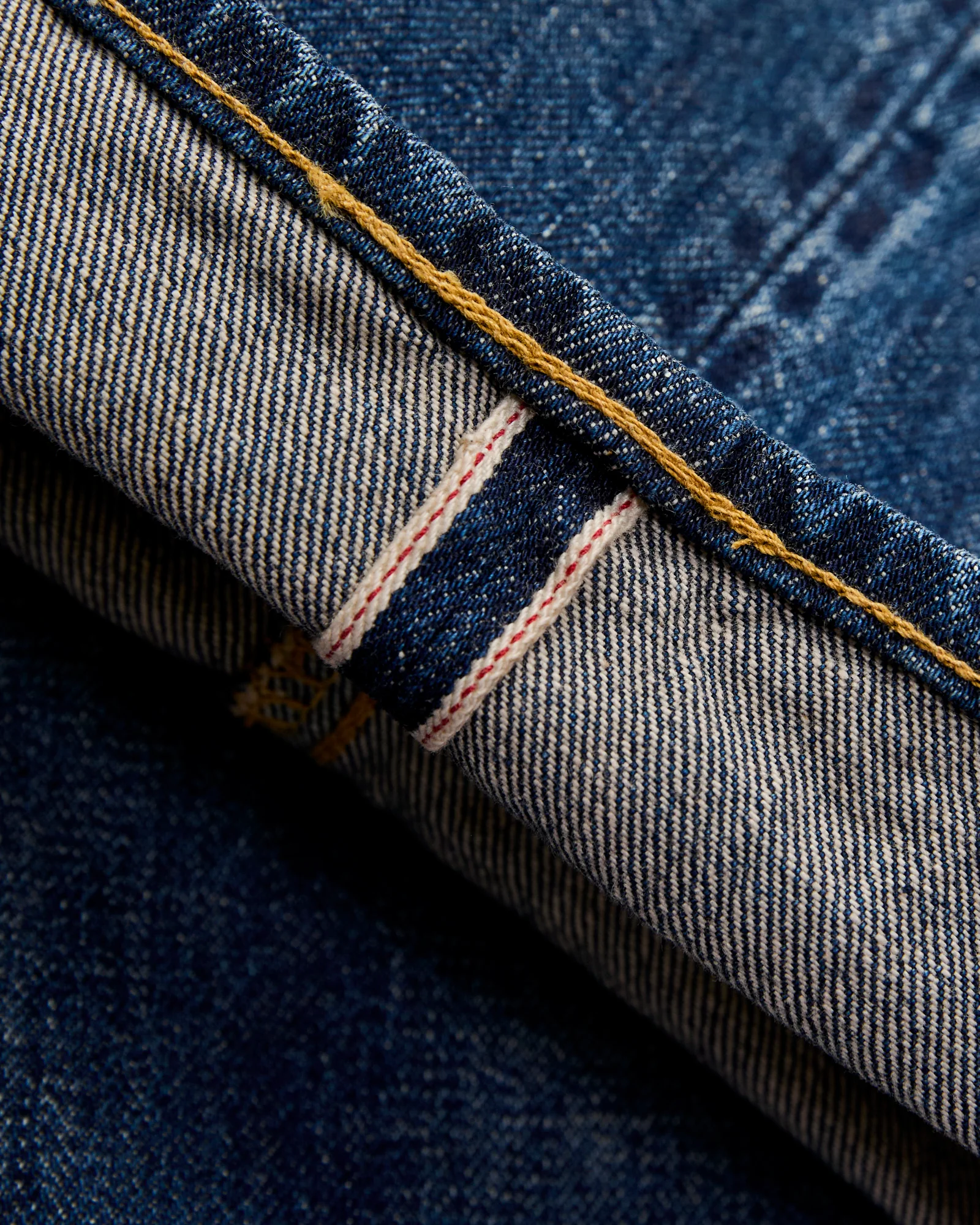D1890US 13oz Washed Indigo Selvedge Denim - Loose Straight Fit - Image 7