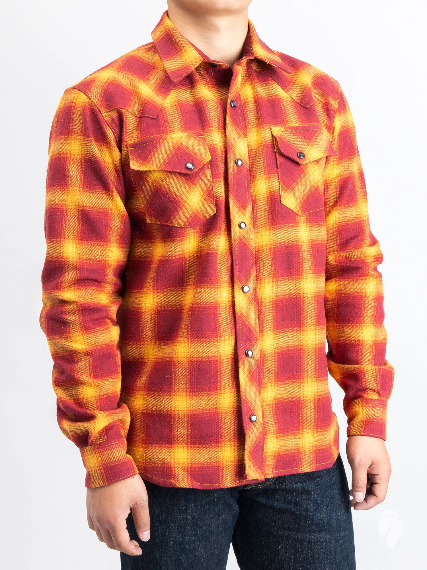 Dawson Selvedge Flannel in Red Rust - Image 2