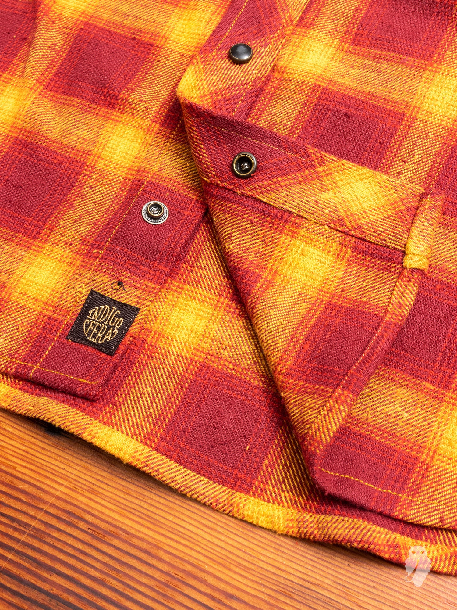 Dawson Selvedge Flannel in Red Rust - Image 7