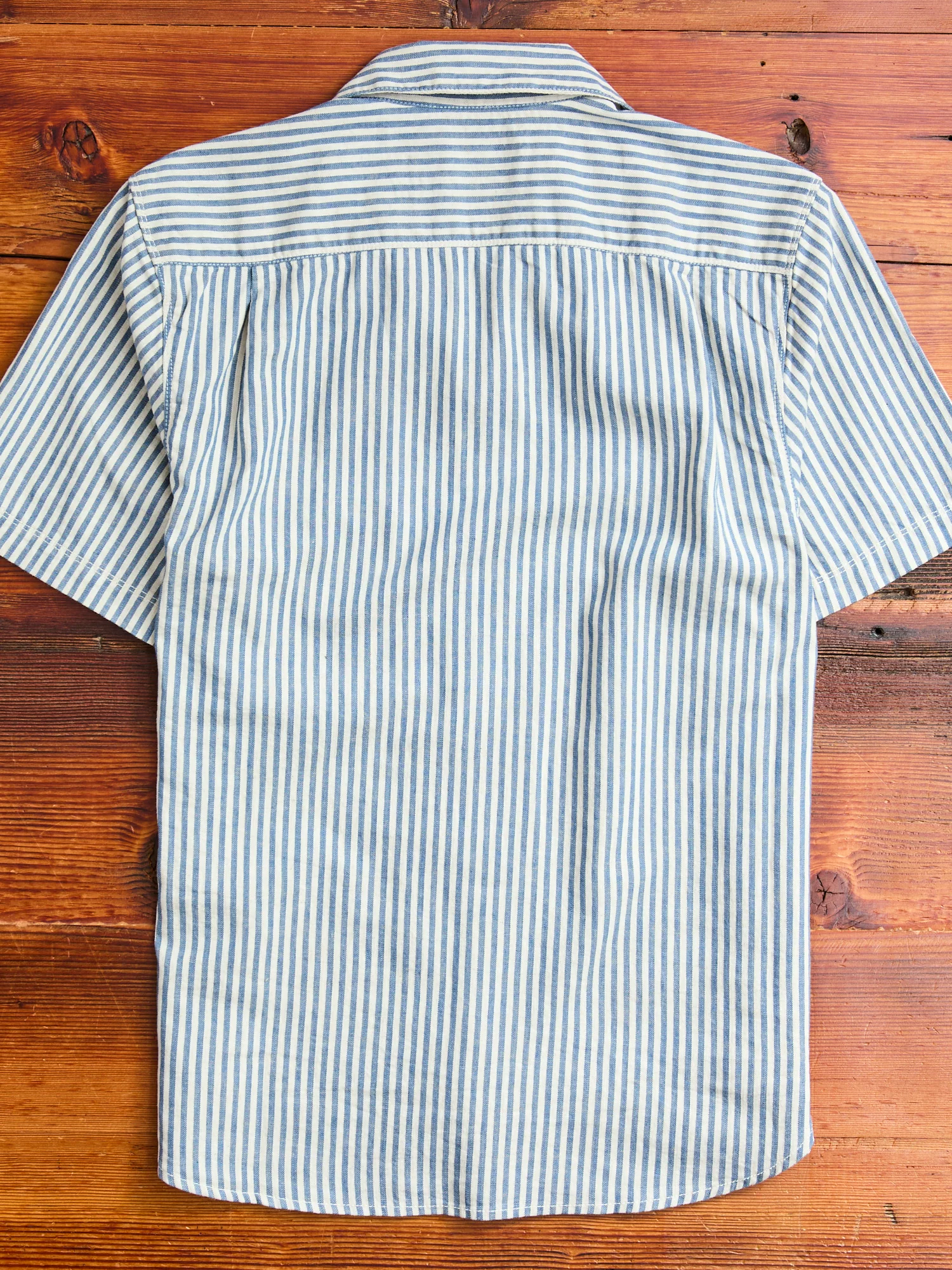 Dayton Short Sleeve Work Shirt in Marine Stripe - Image 9