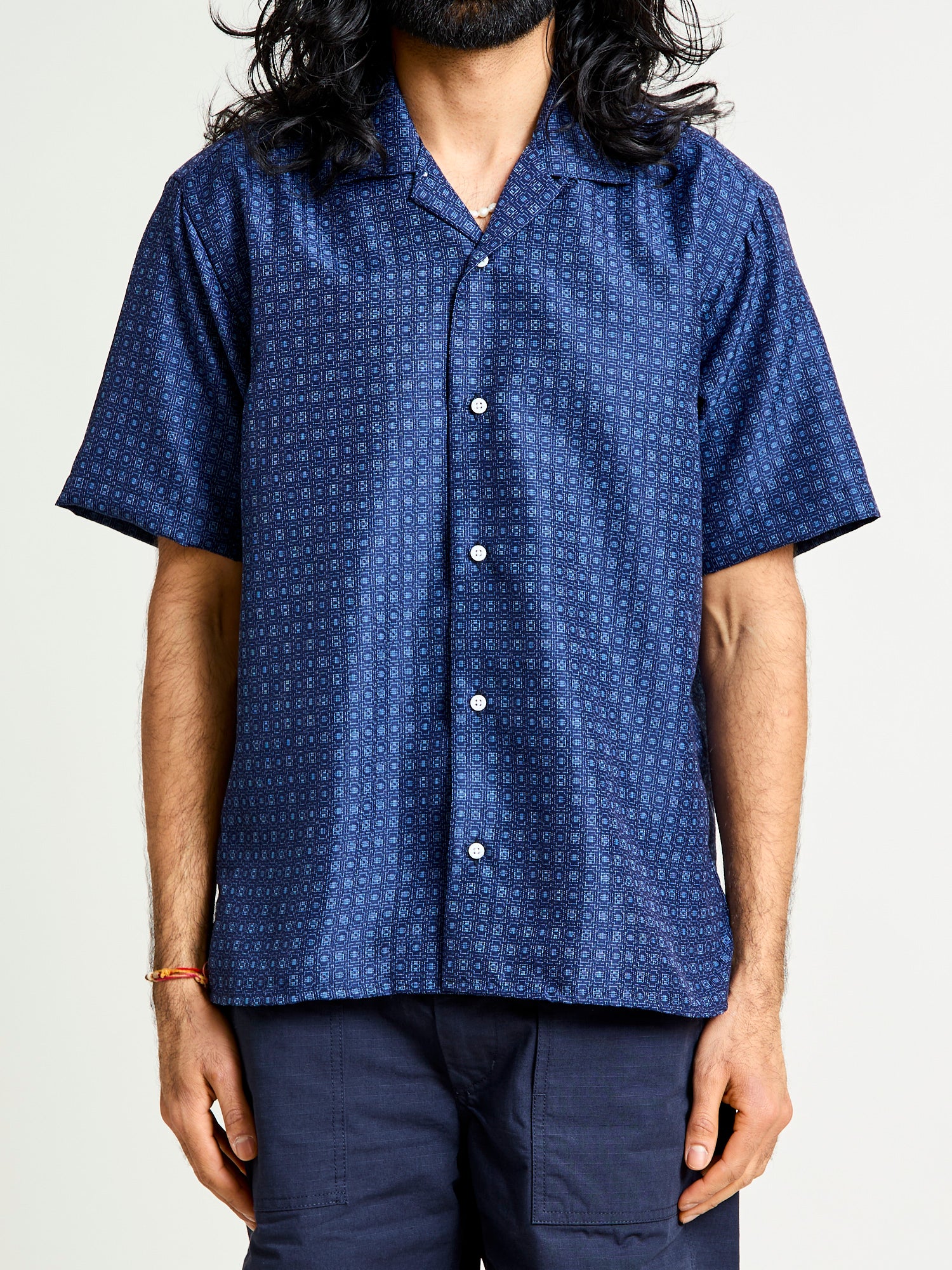 Dobby Camp Shirt in Indigo - Image 2