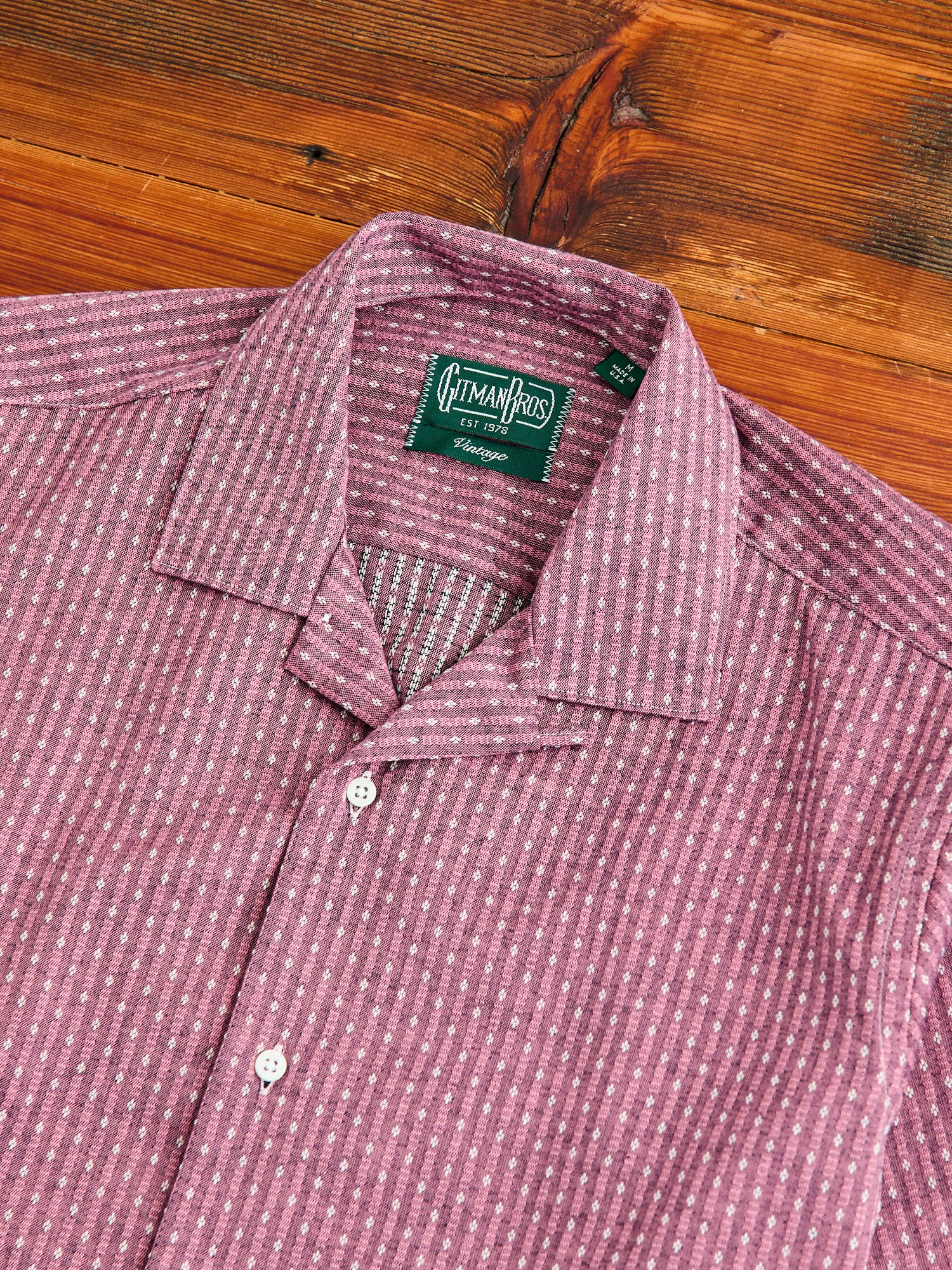 Dobby Camp Shirt in Pink - Image 3