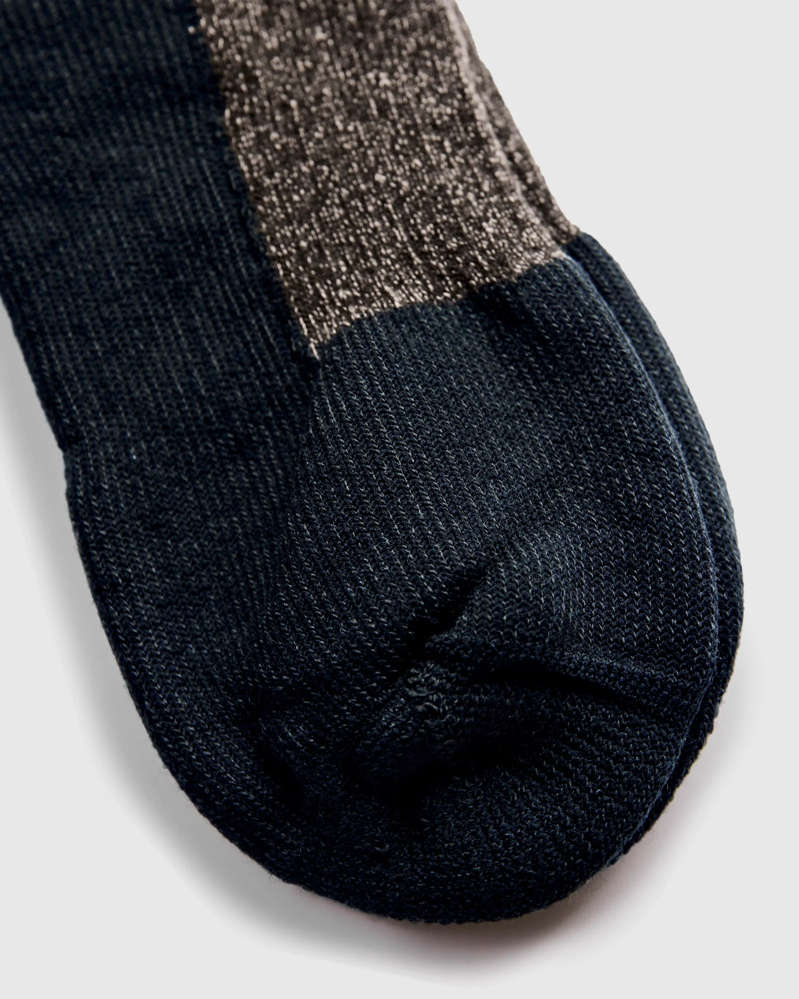 Deep Toe Capped Wool Sock in Navy - Image 3
