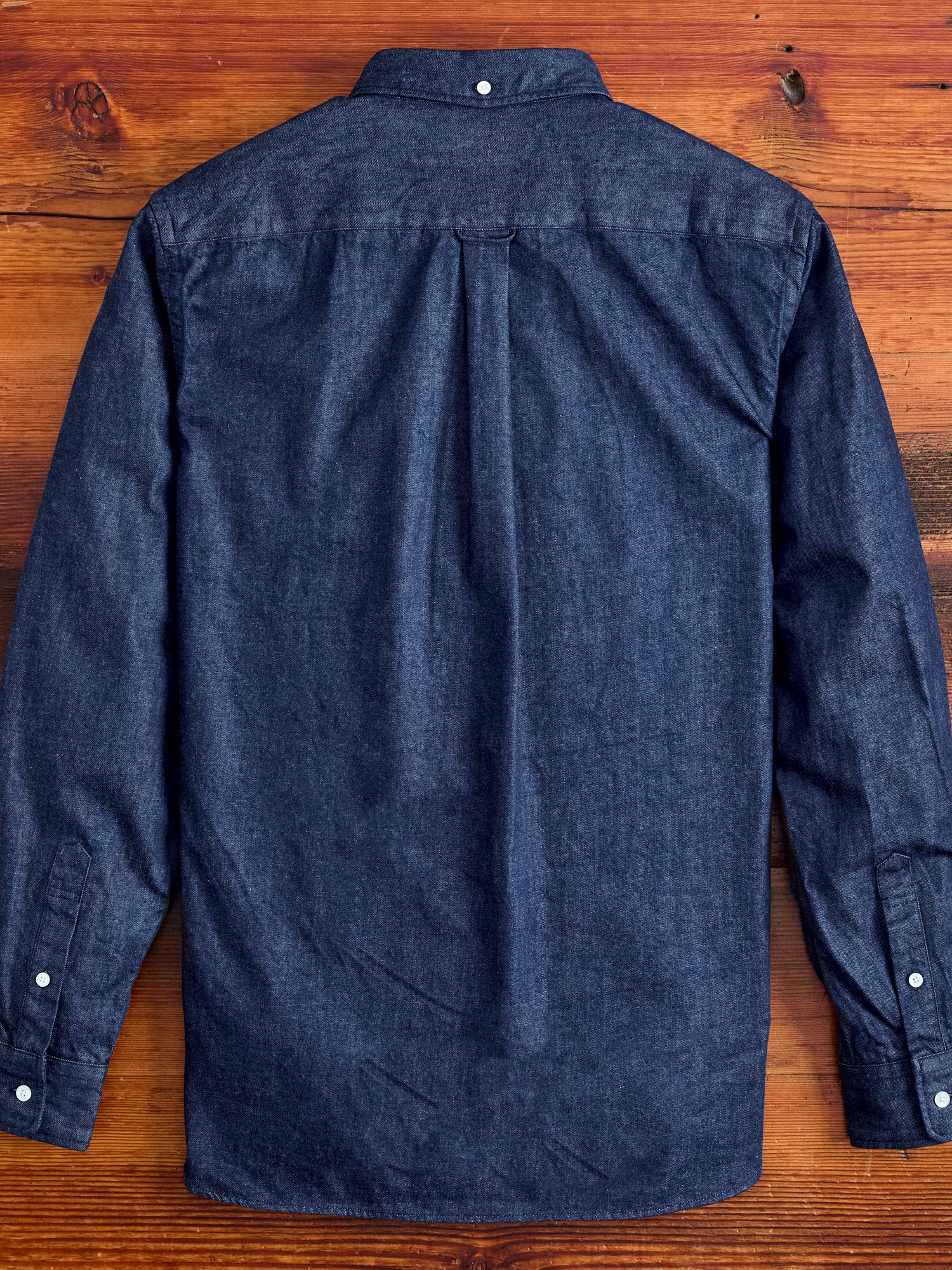 Denim Button-Down Shirt in Indigo - Image 3