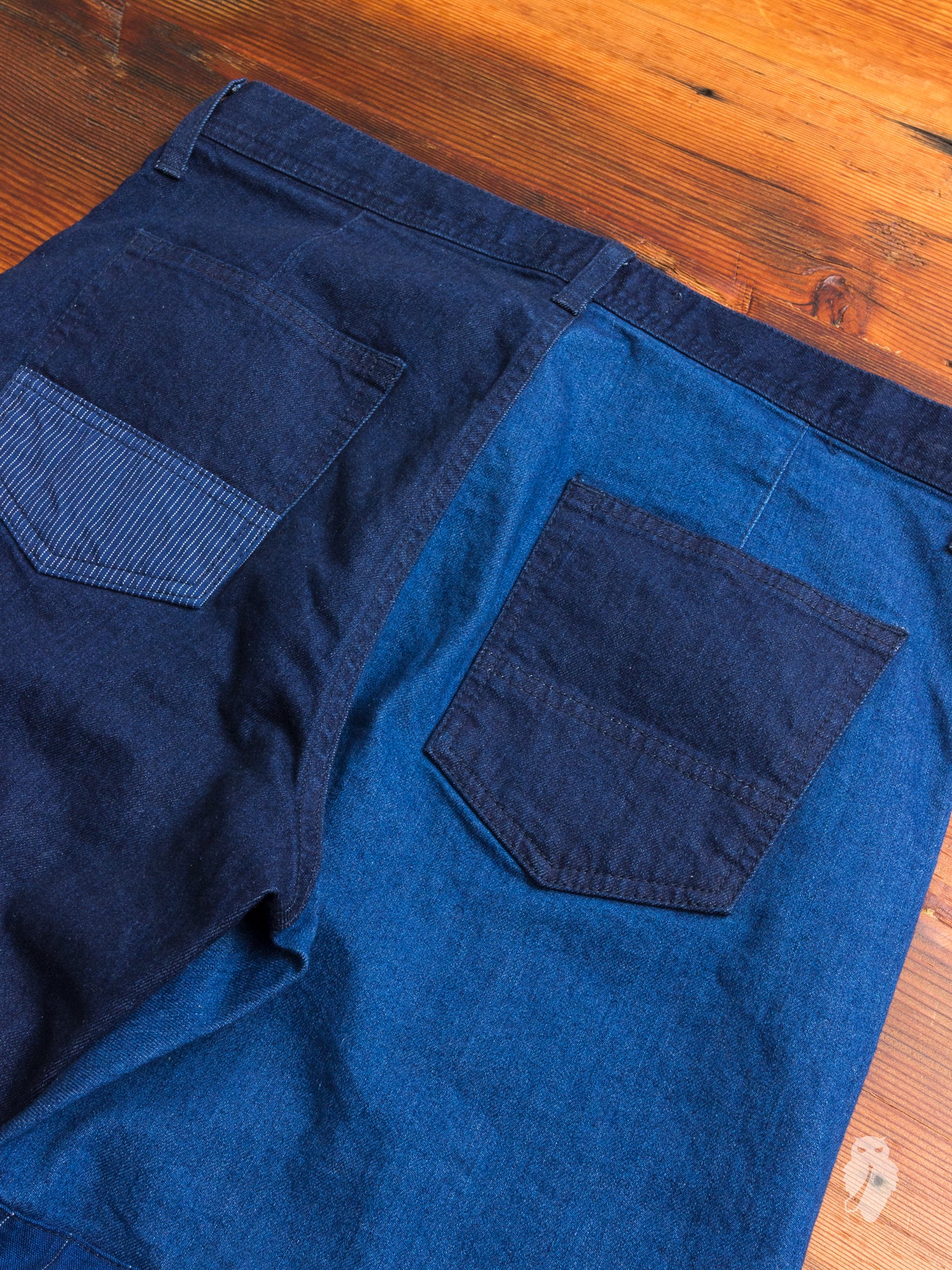 Denim Patchwork Pants in Indigo - Image 13