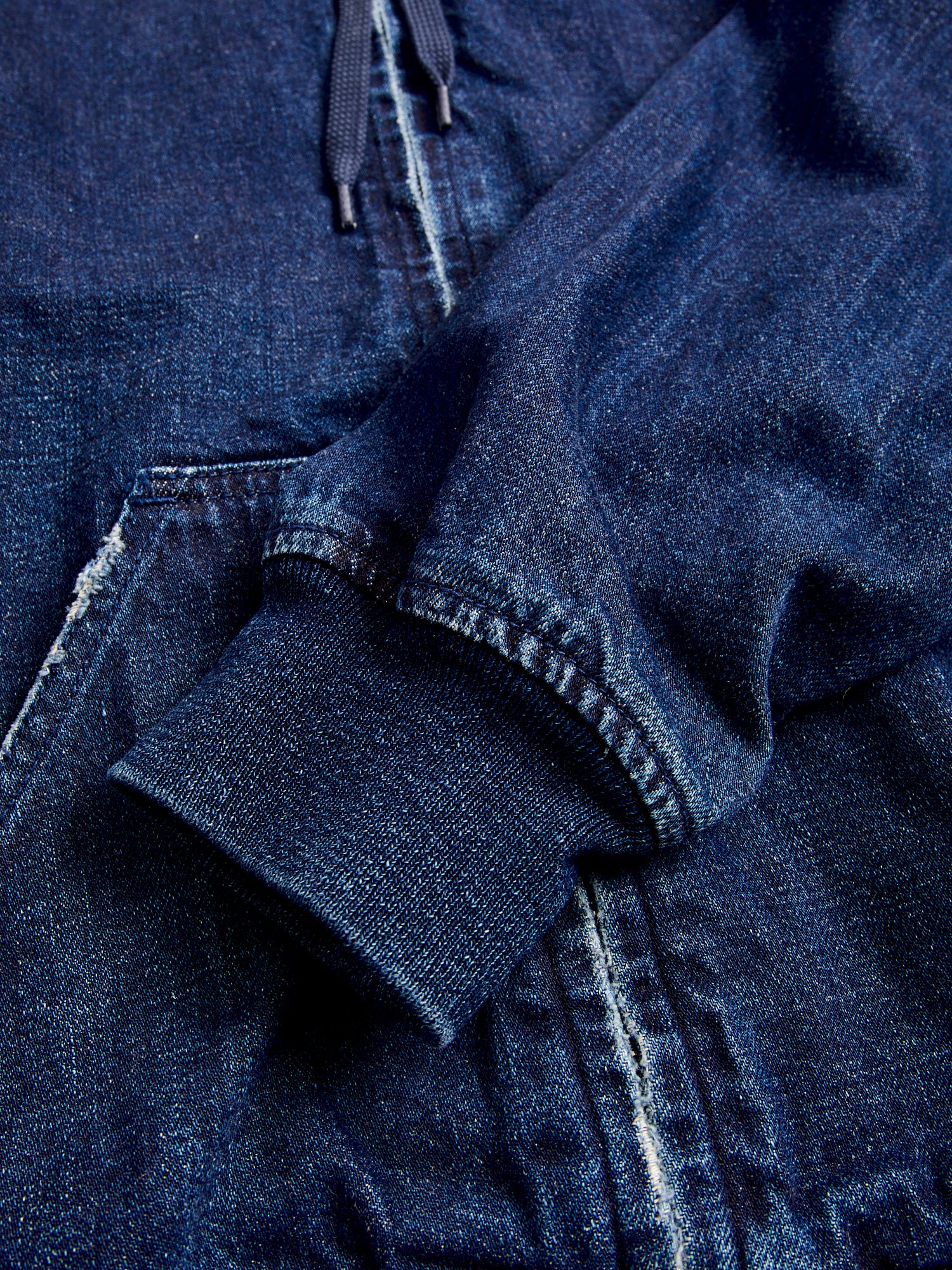 Denim Zip Jacket  in Washed Indigo - Image 6
