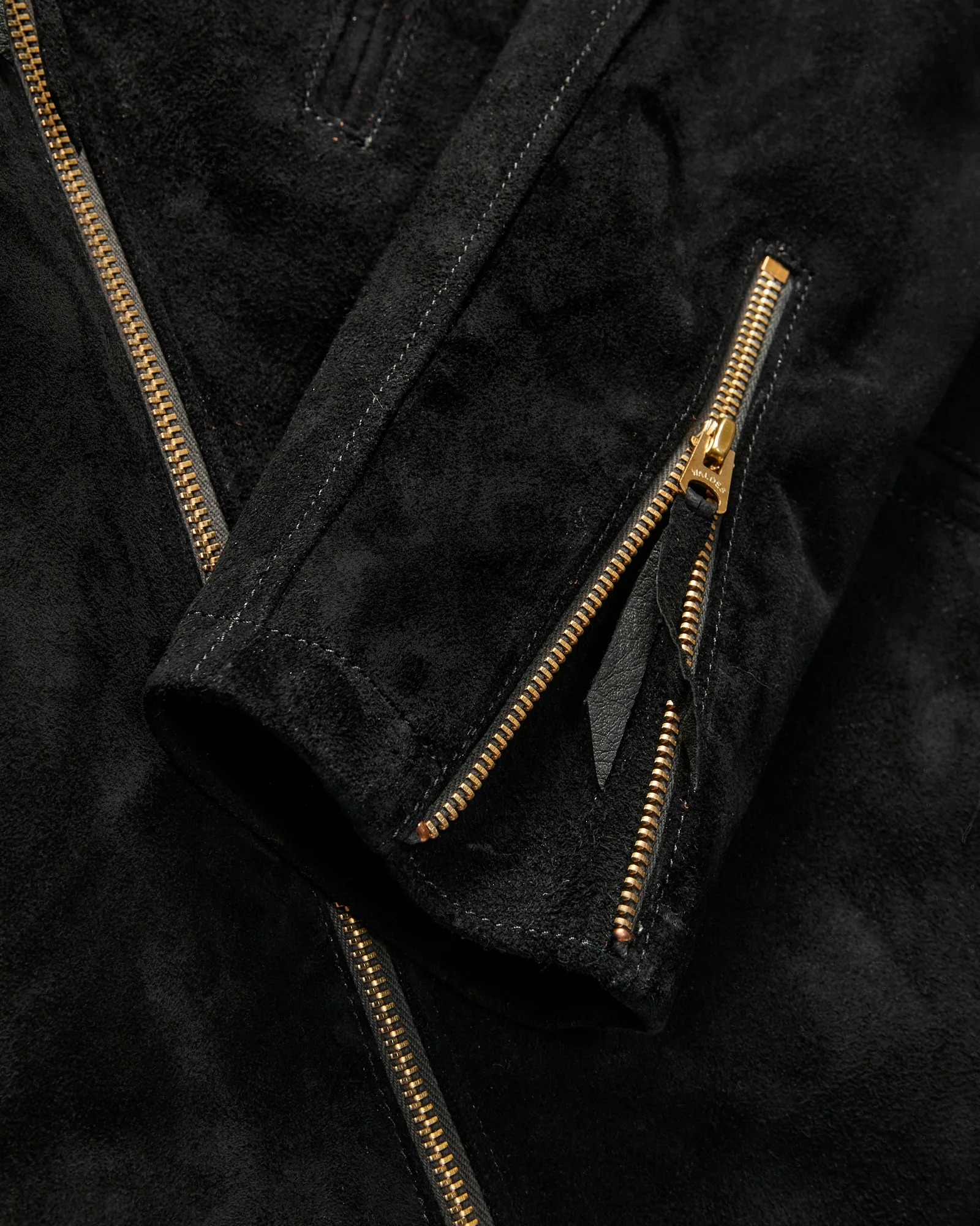"Deviant" Horsehide Suede Jacket in Black - Image 9