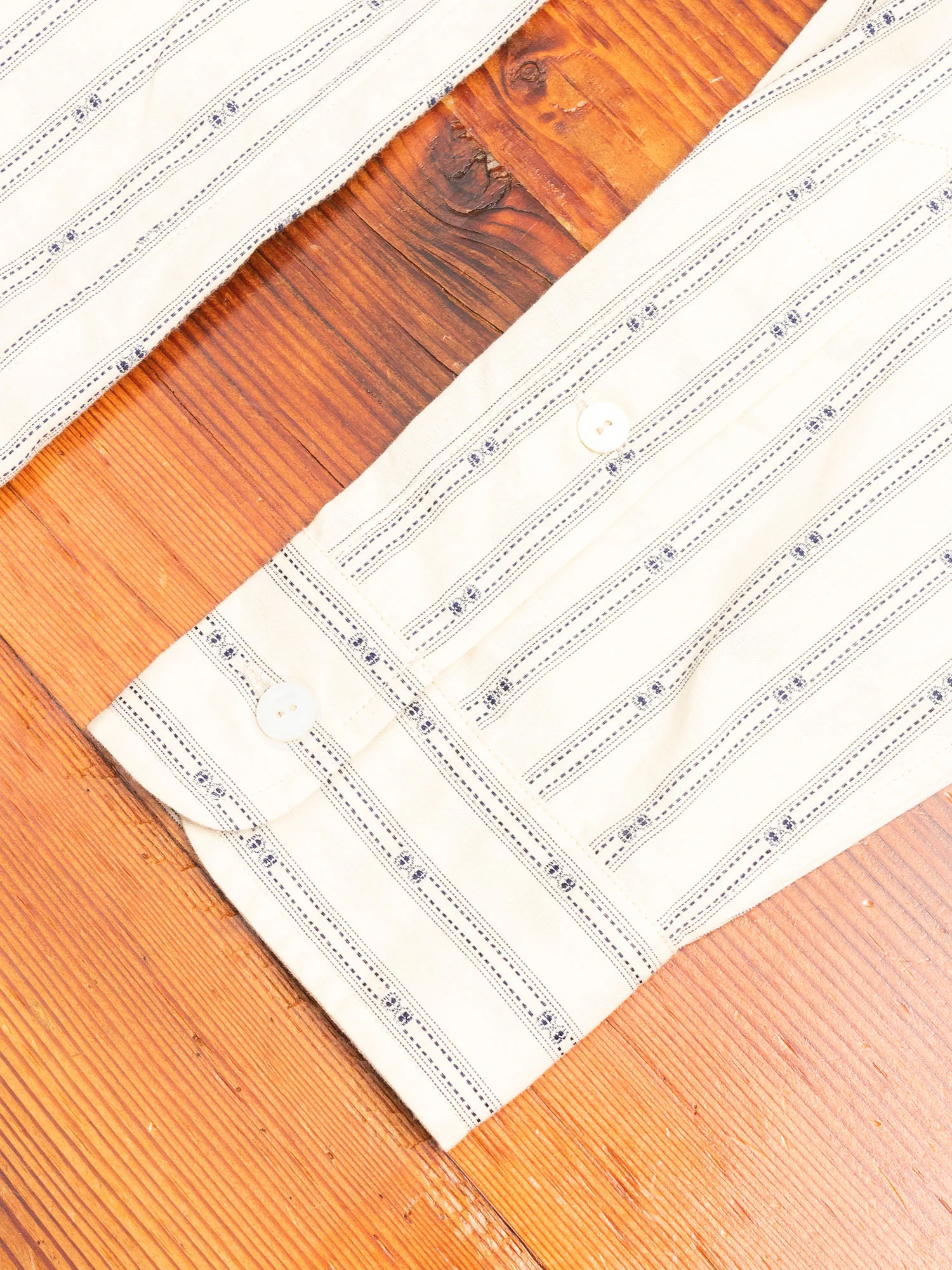 Dobby Stripe Work Shirt in Natural - Image 6