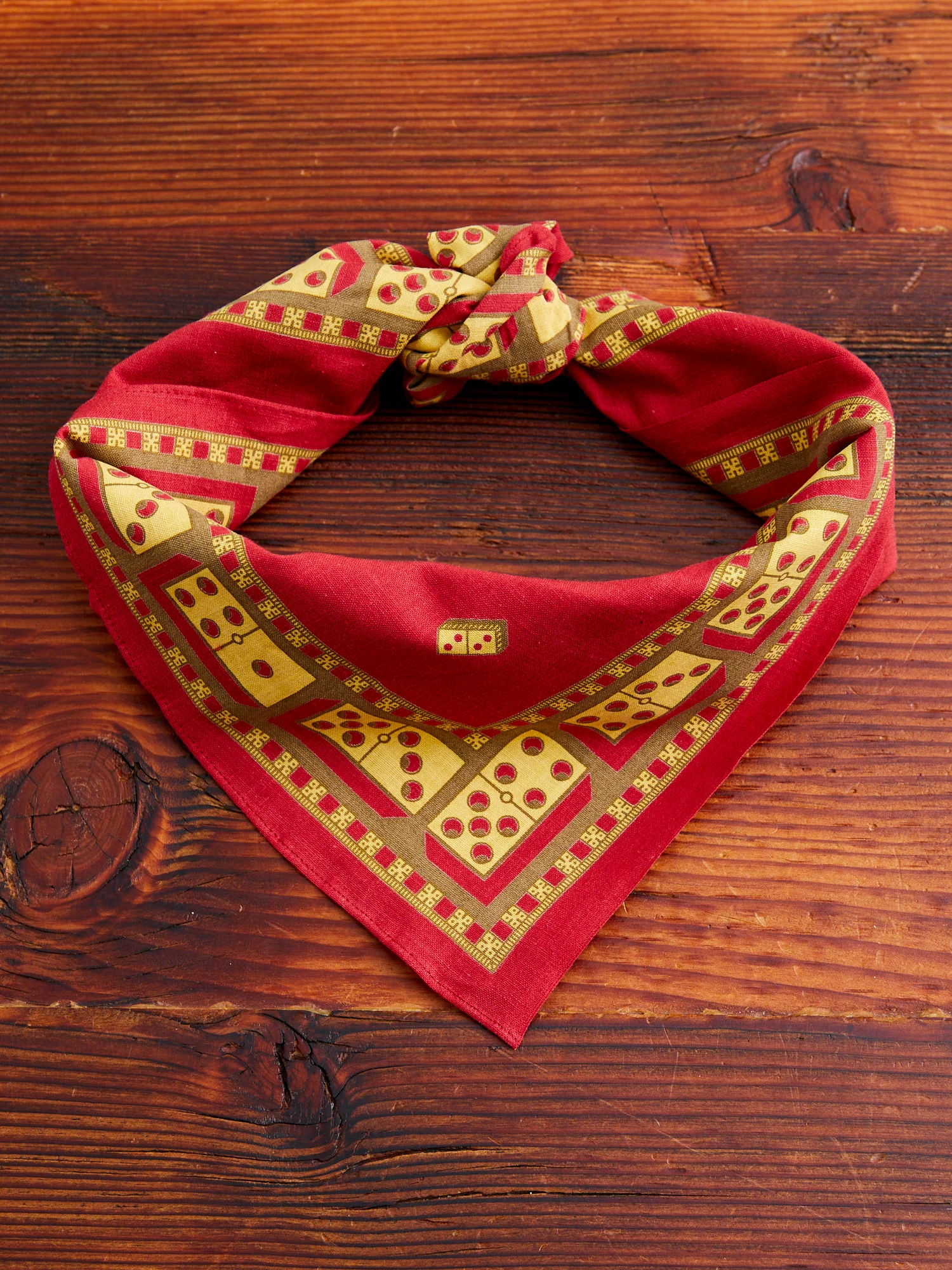 Domino Selvedge Bandanna in Red - Image 2