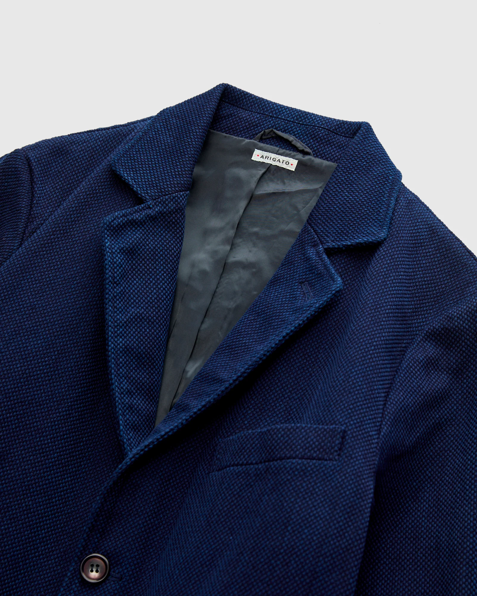 Double Cloth Sashiko Tailored Jacket in Pure Indigo - Image 4