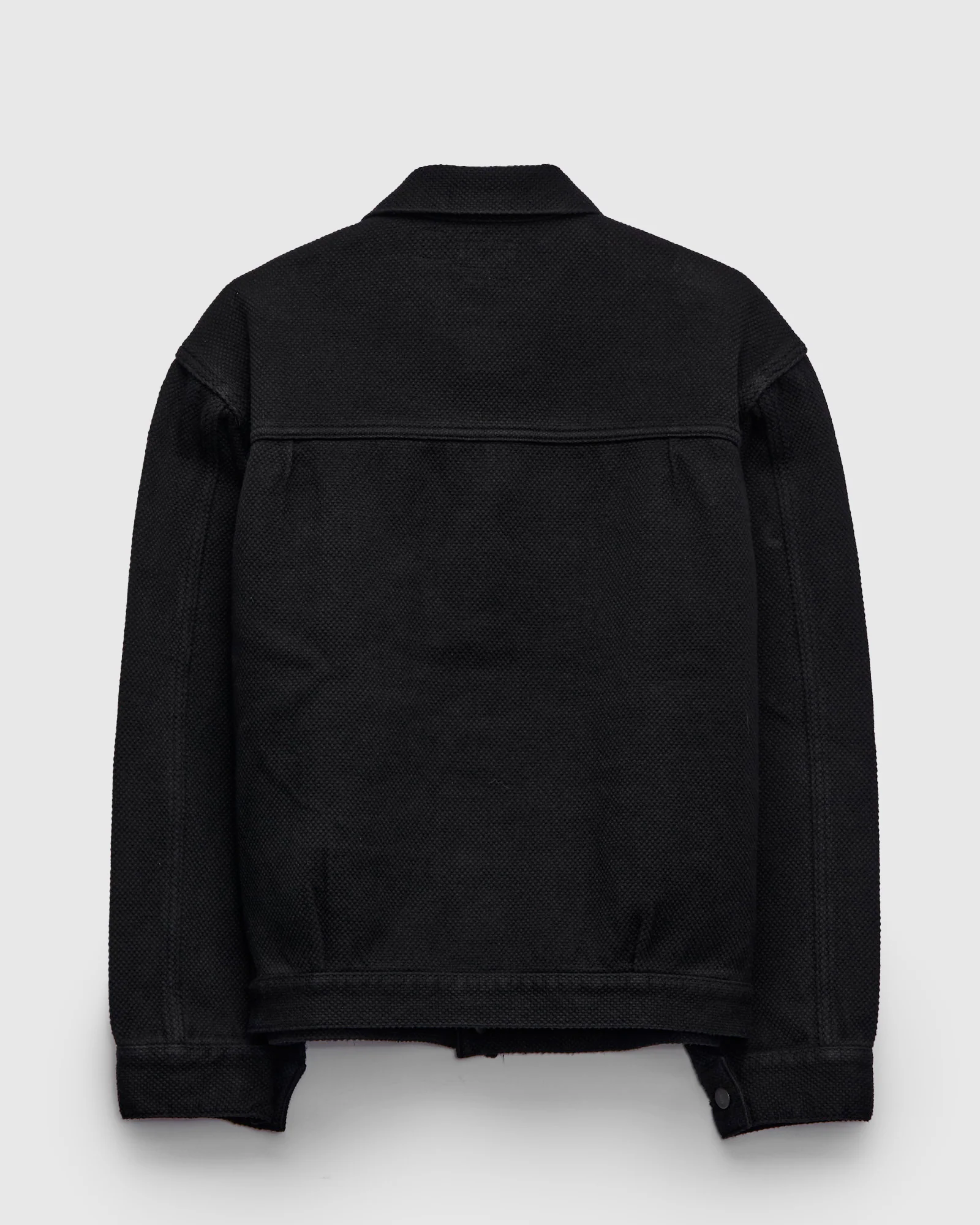 Double Cloth Sashiko Trucker Jacket in Black - Image 2
