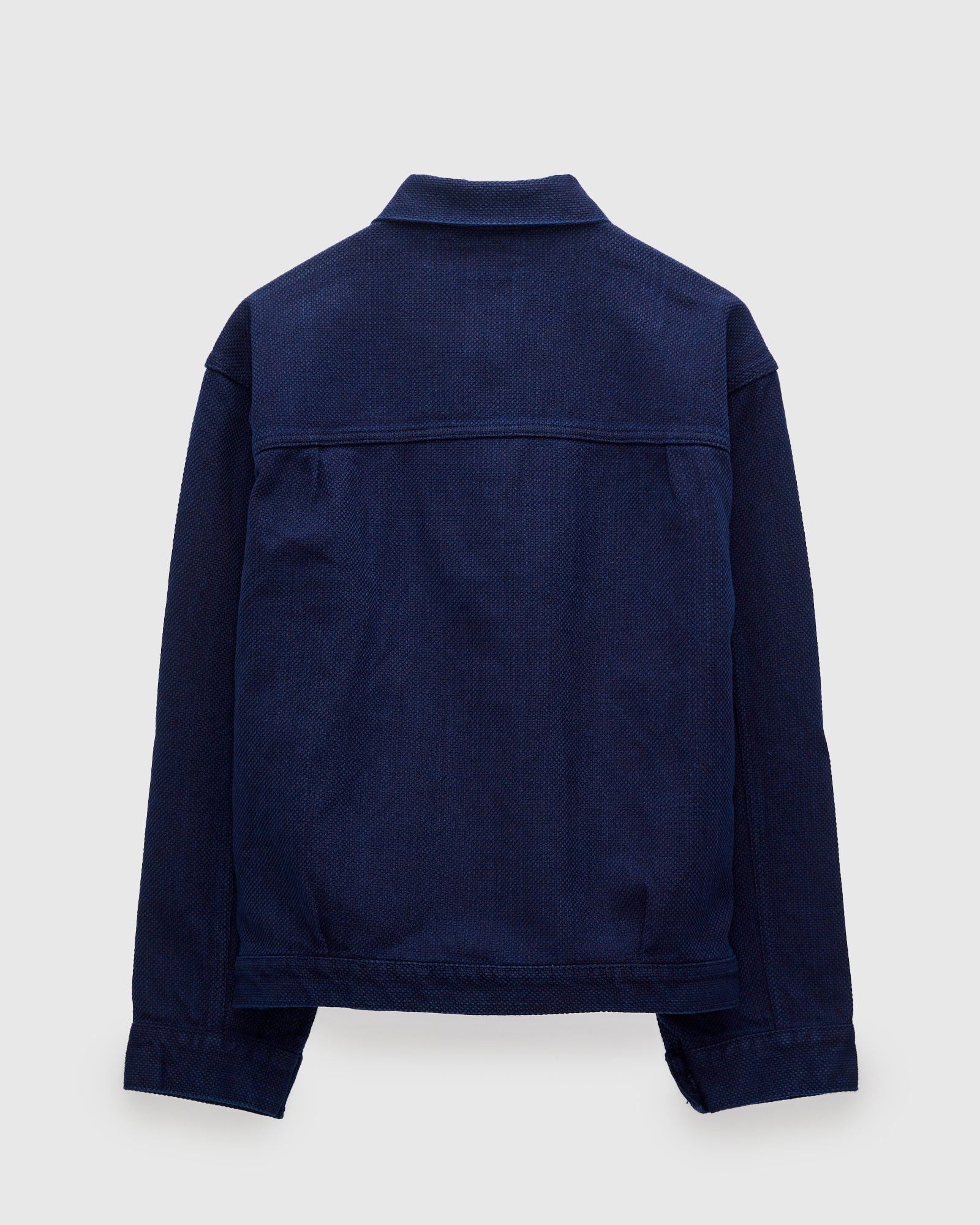 Double Cloth Sashiko Trucker Jacket in Pure Indigo - Image 2