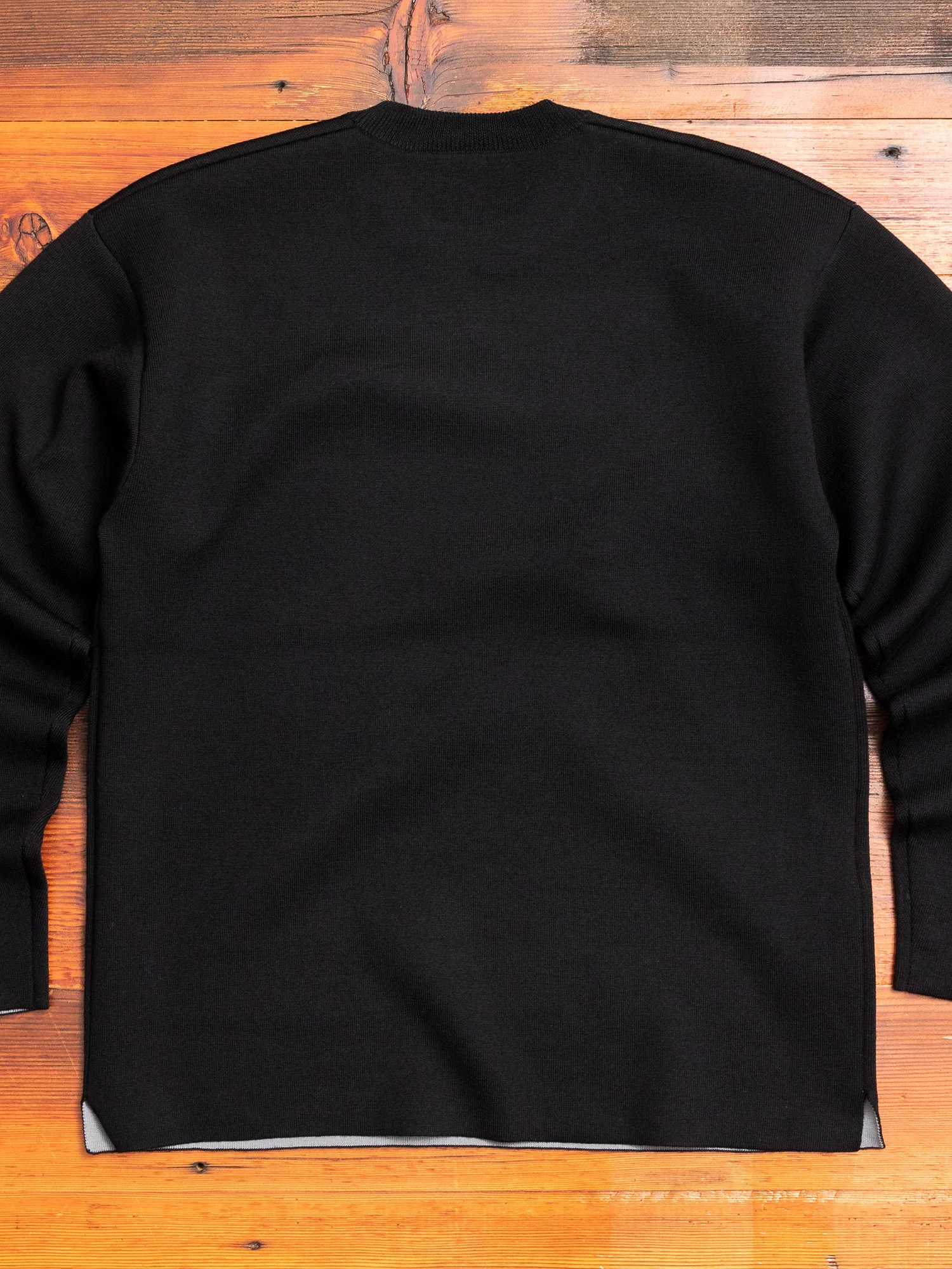 Double Face Wool Crewneck Sweater in Black - Image 6