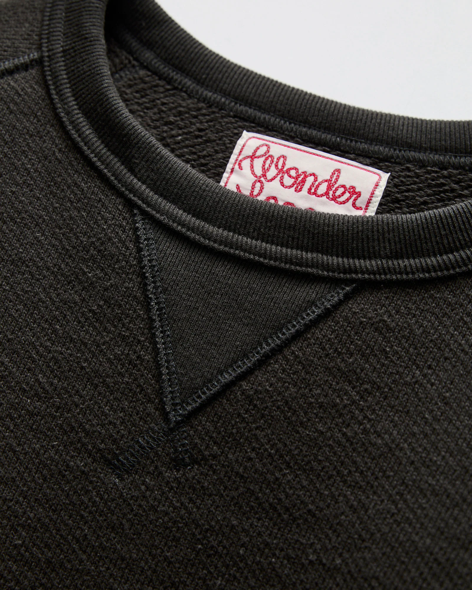 Double Heavyweight French Terry 25.8oz Crewneck in Sumi Black - Image 4