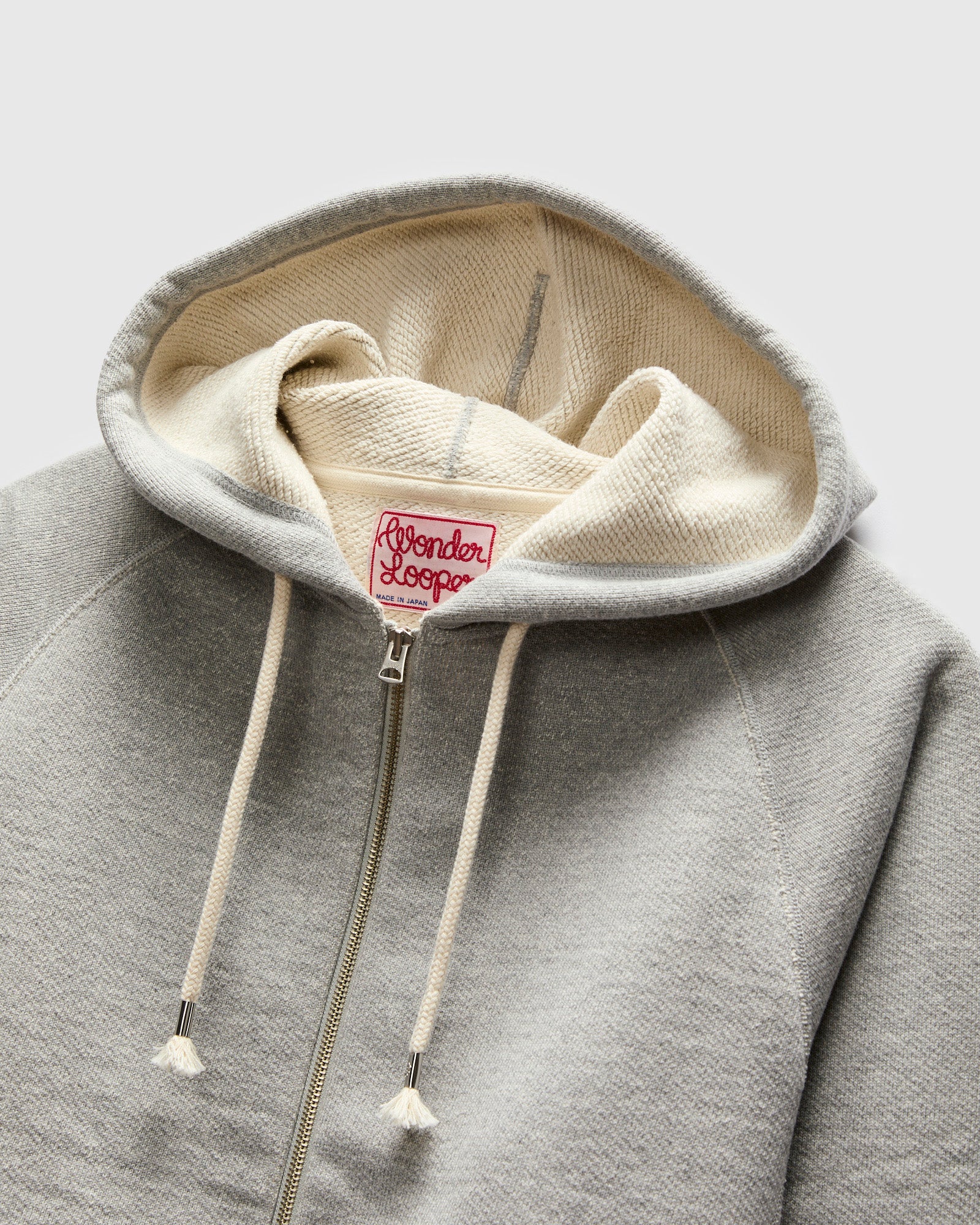 Double Heavyweight French Terry 25.8oz Zip Hoodie in Heather Grey - Image 3