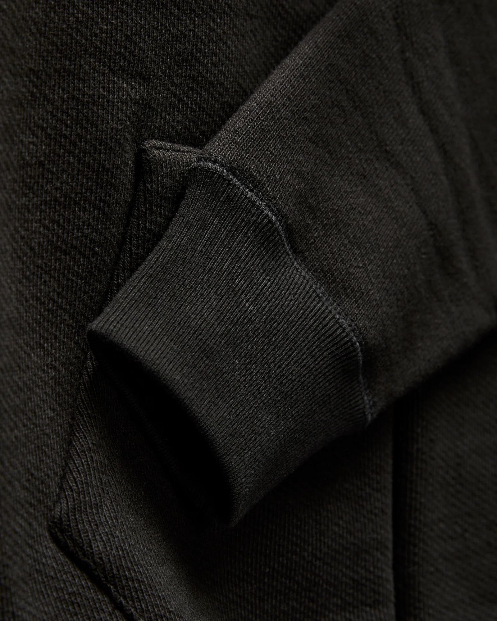 Double Heavyweight French Terry 25.8oz Zip Hoodie in Sumi Black - Image 6