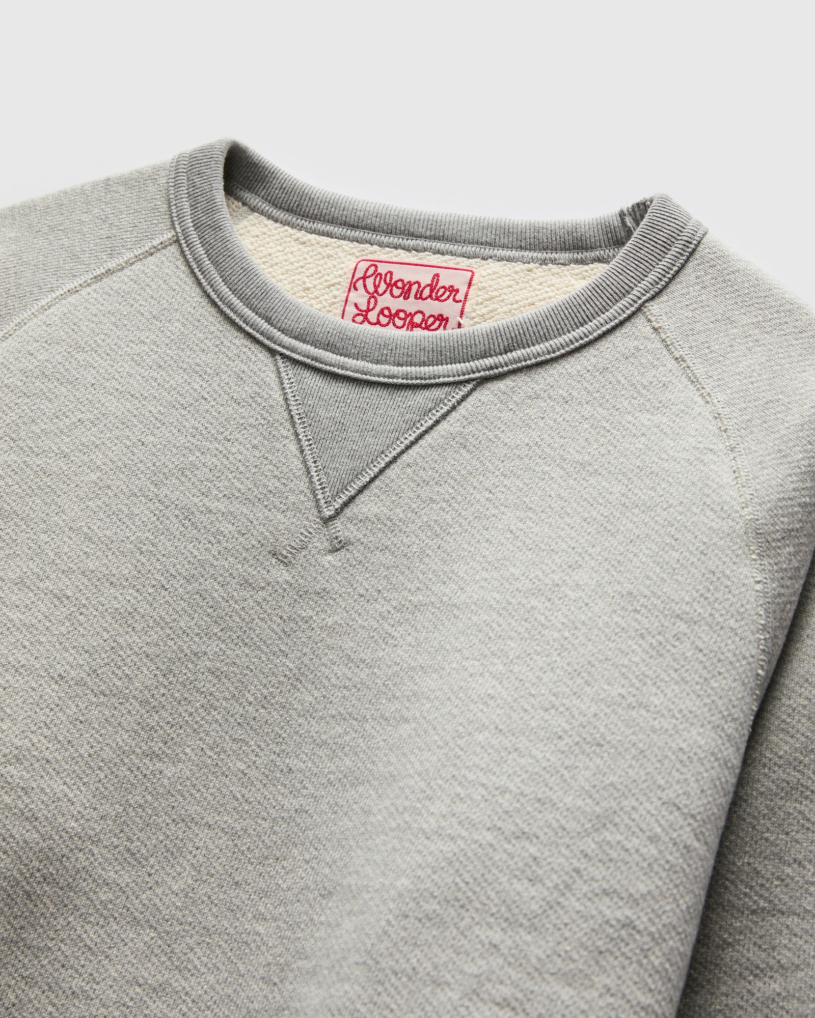 Double Heavyweight French Terry 25.8oz Crewneck in Heather Grey - Image 3