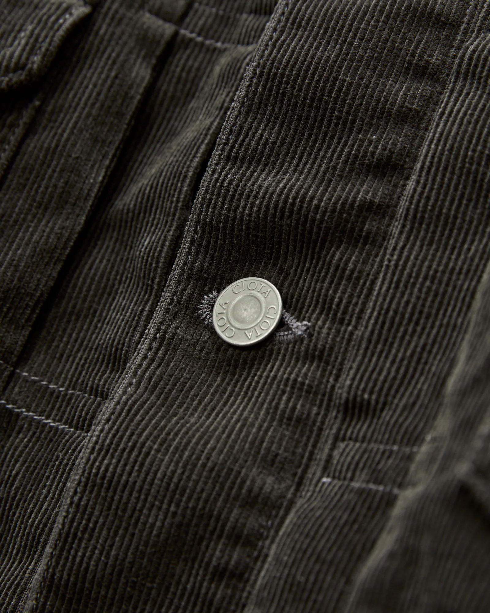 Double Pocket Corduroy Jacket in Charcoal Grey - Image 5