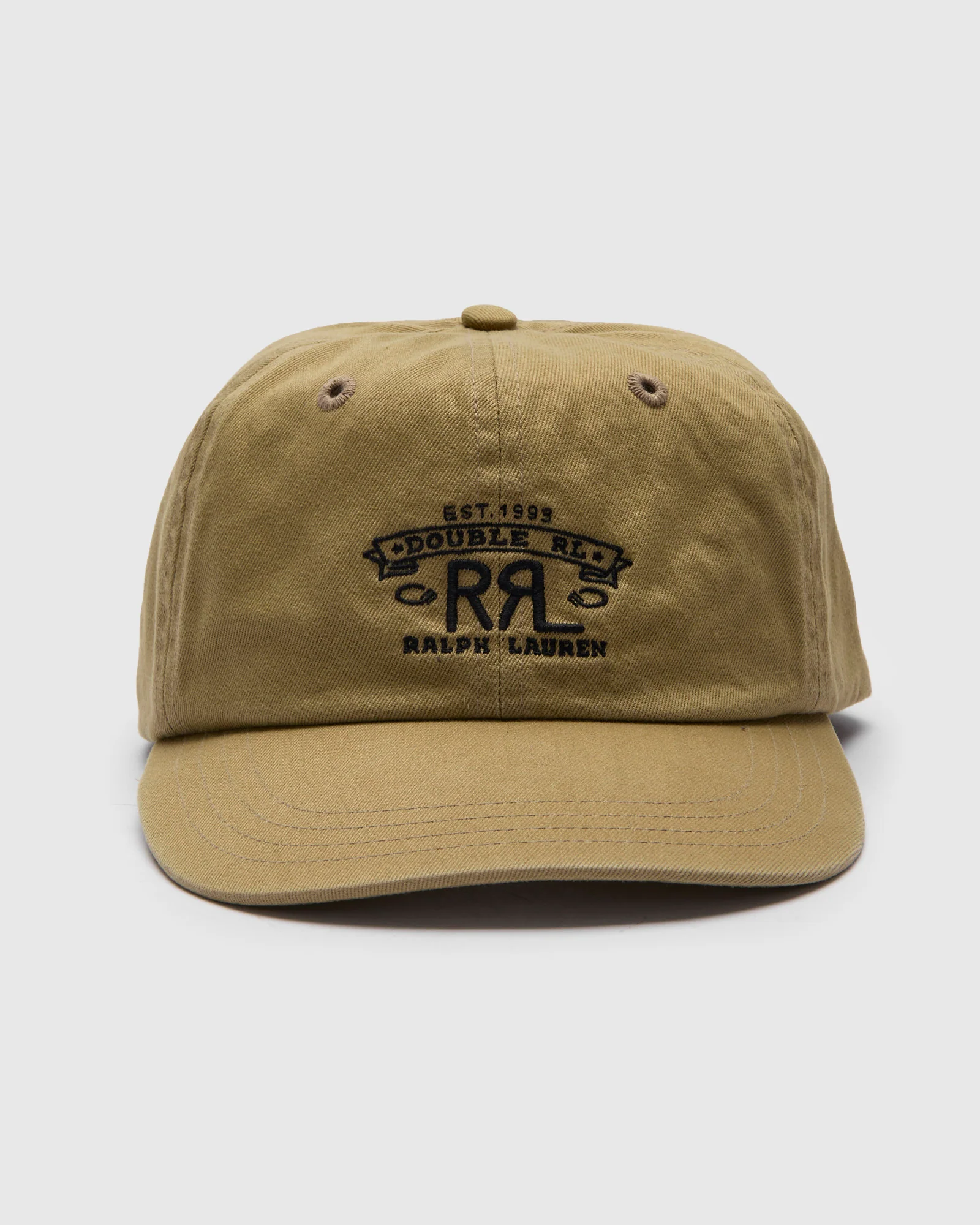 Double RL Logo Sportsman Cap in Khaki - Image 2