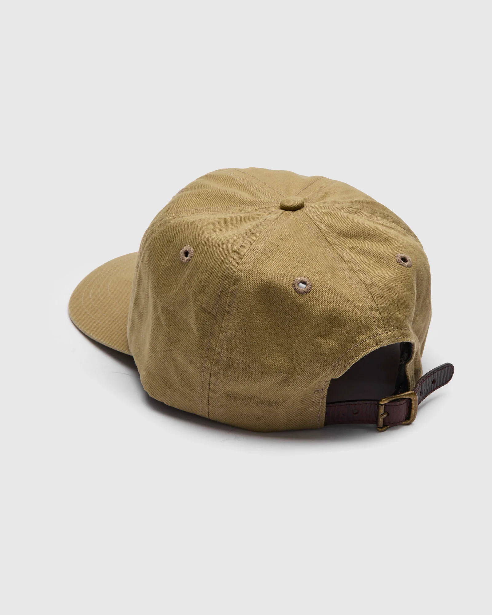 Double RL Logo Sportsman Cap in Khaki - Image 3