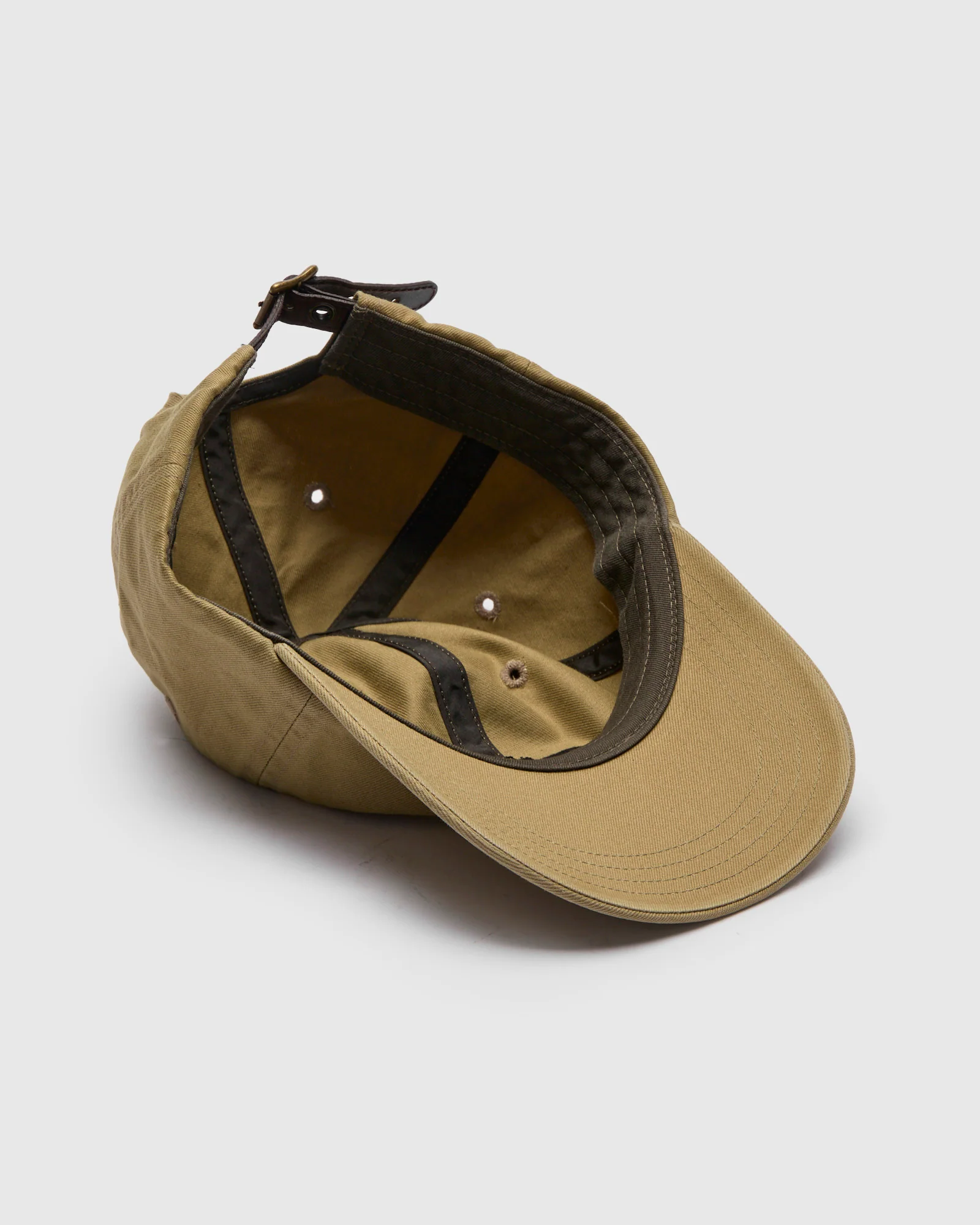 Double RL Logo Sportsman Cap in Khaki - Image 4