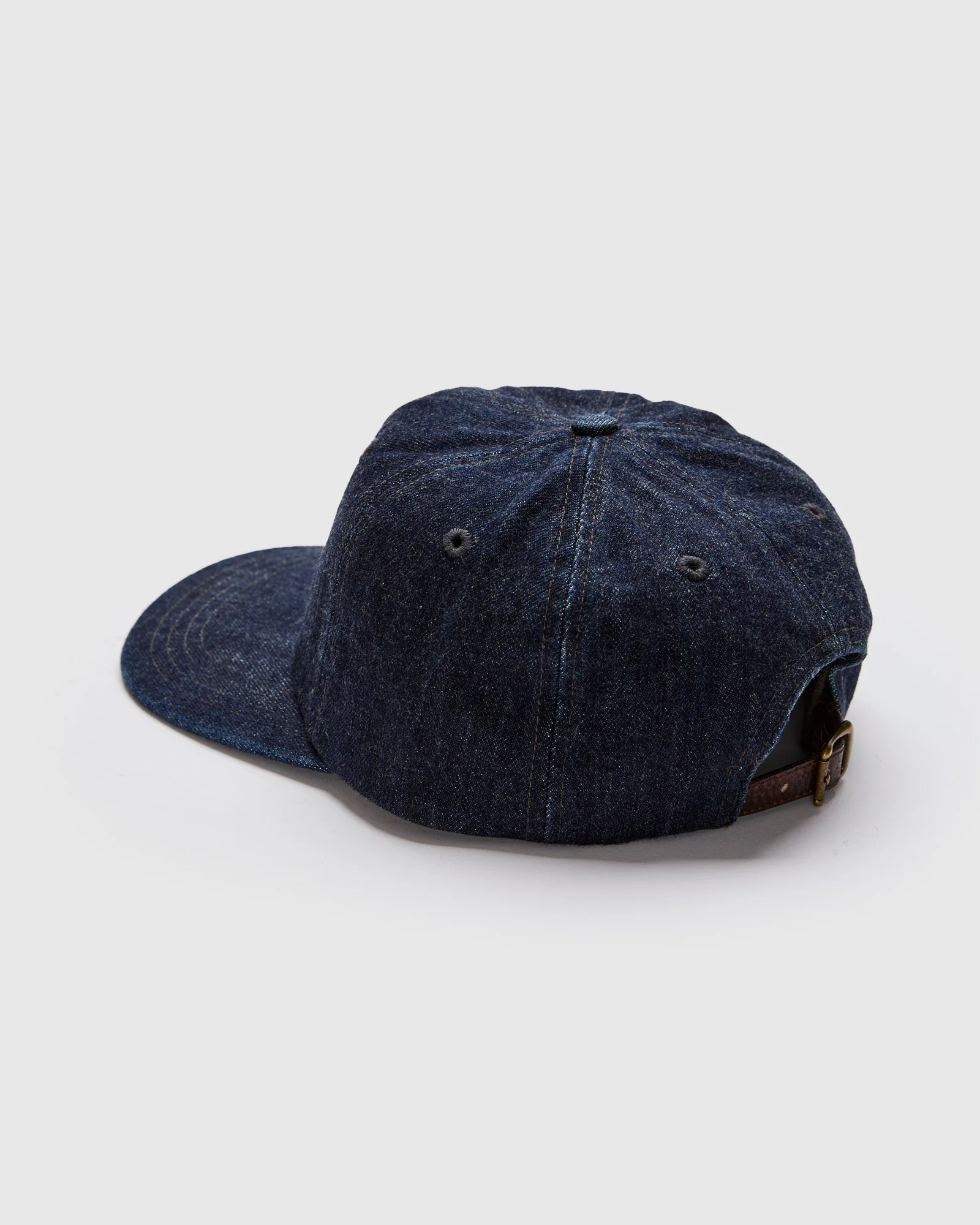 Double RL Logo Sportsman Cap in Rinsed Denim - Image 2