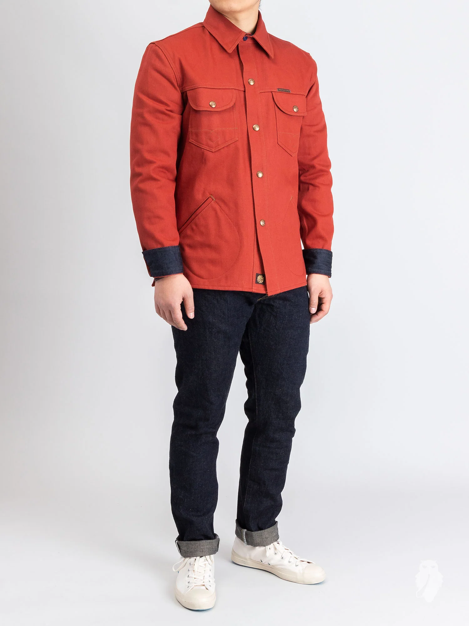 Eagle Rising Jacket in 13oz Brick Red Selvedge Denim - Image 10