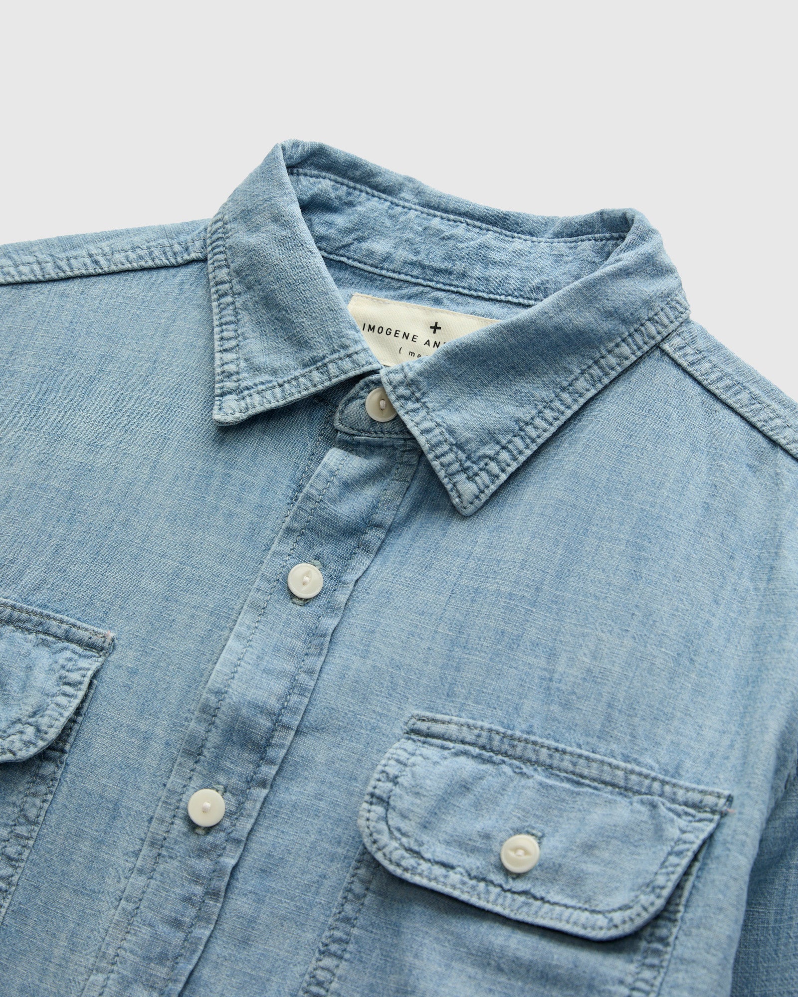Earl Chambray Shirt in Washed Indigo - Image 3