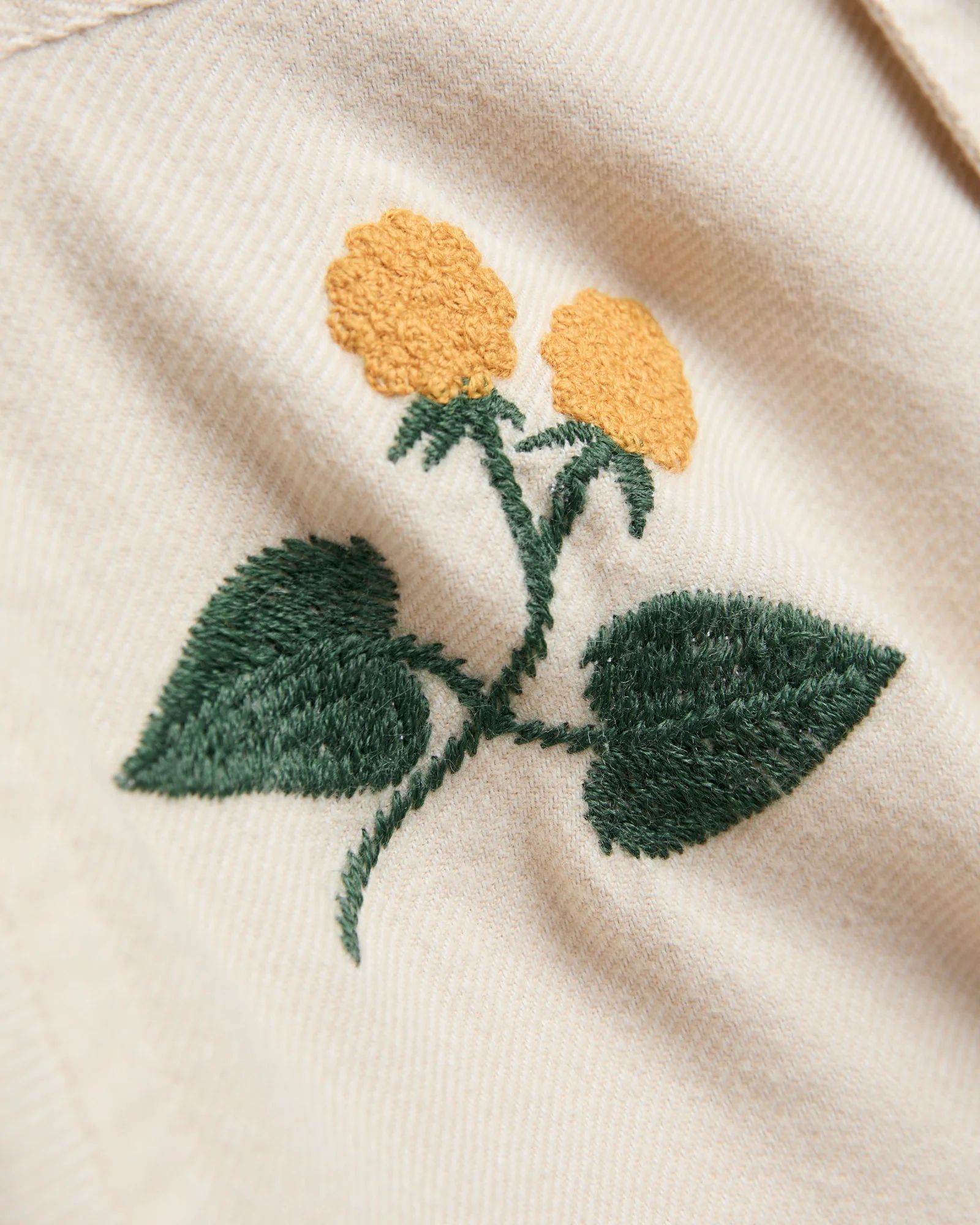 Embroidery Button-Up Shirt in Ecru - Image 2