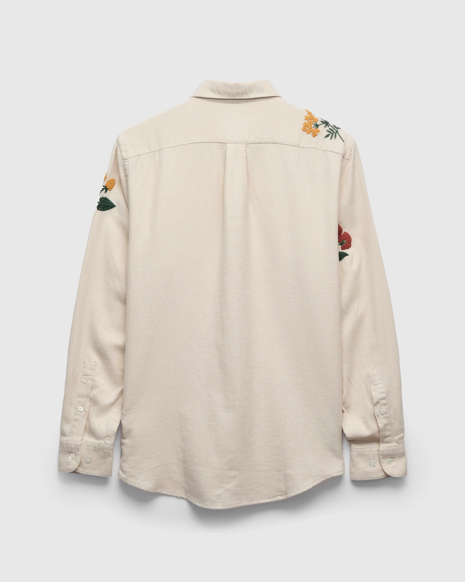 Embroidery Button-Up Shirt in Ecru - Image 3