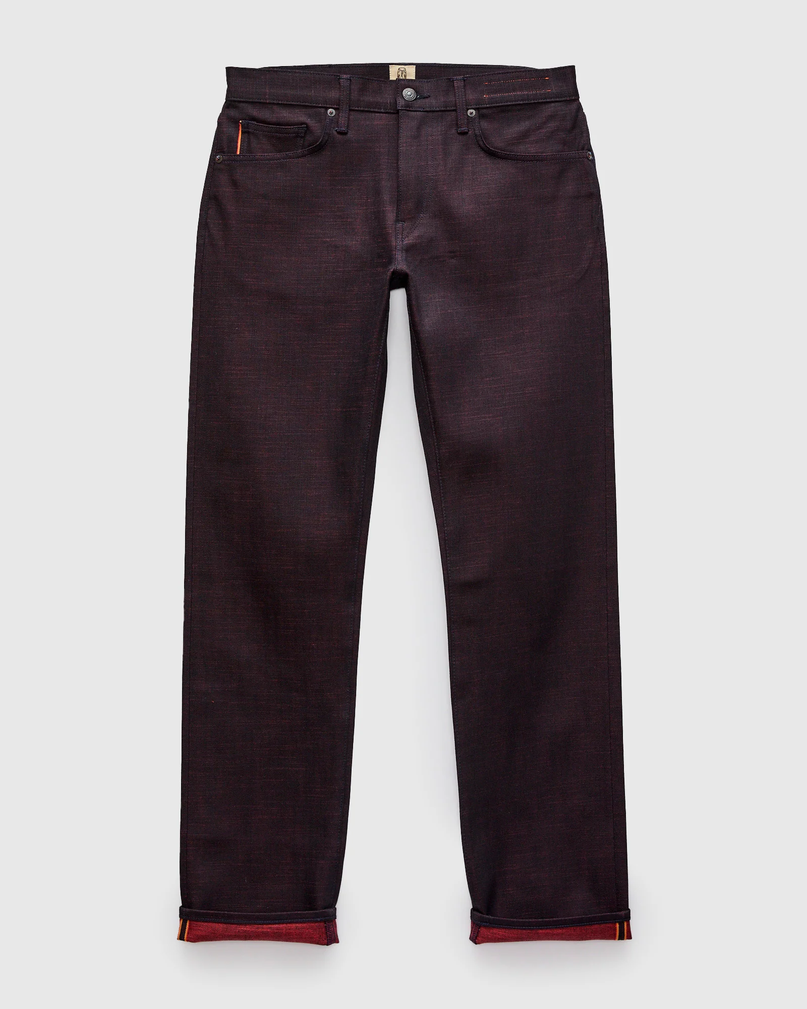 "Etched" 13oz Bordeaux Weft Stretch Selvedge Denim - Hammer Straight - Image 2