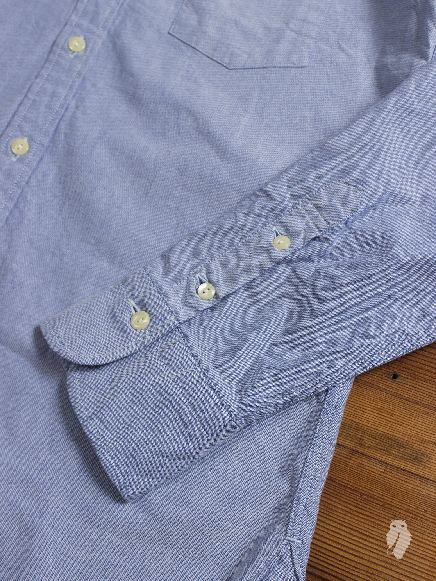 Oxford Cloth Button Down Shirt in Blue - Image 3