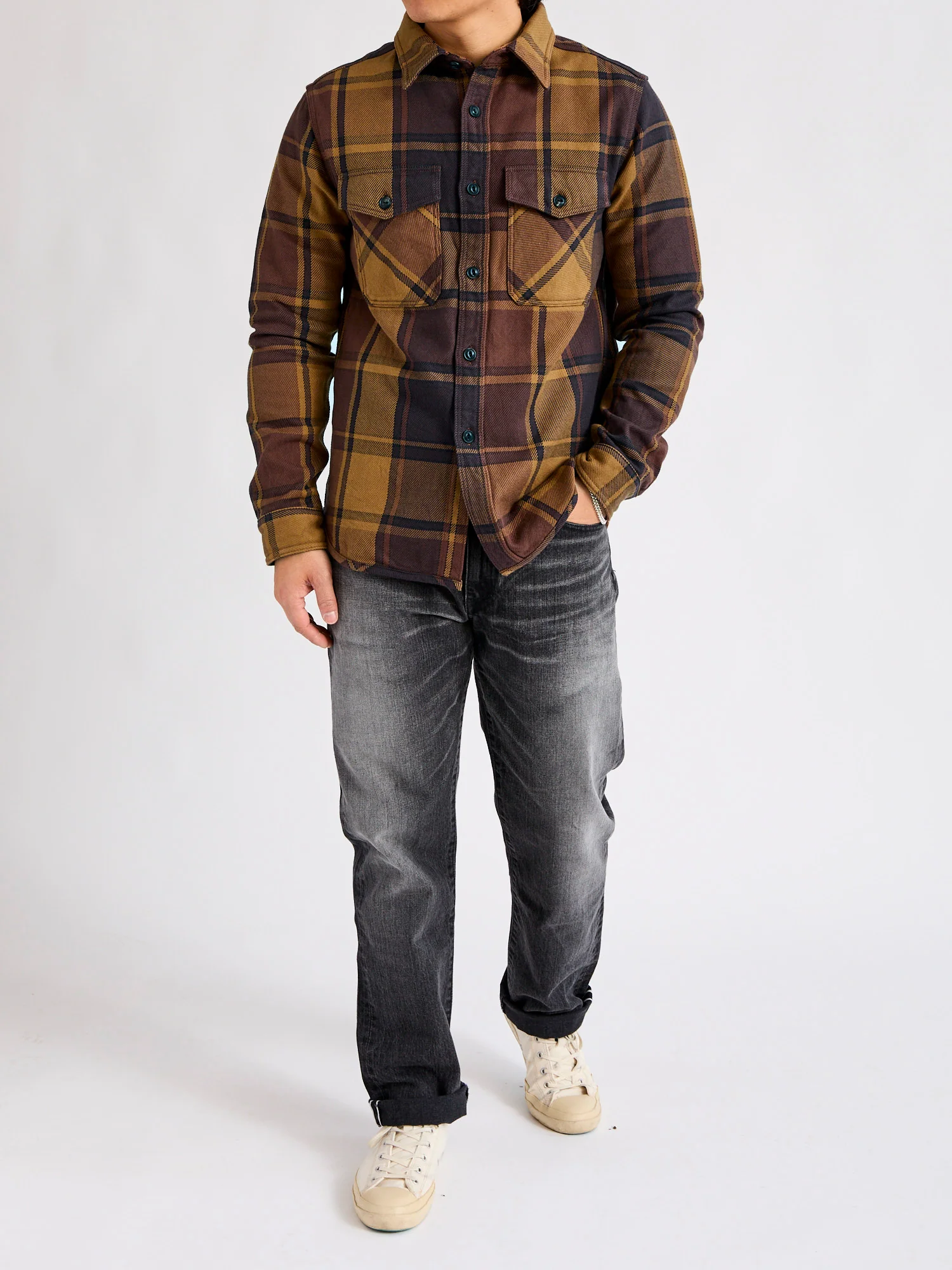 Extra Heavy Flannel Shirt in Orange - Image 10