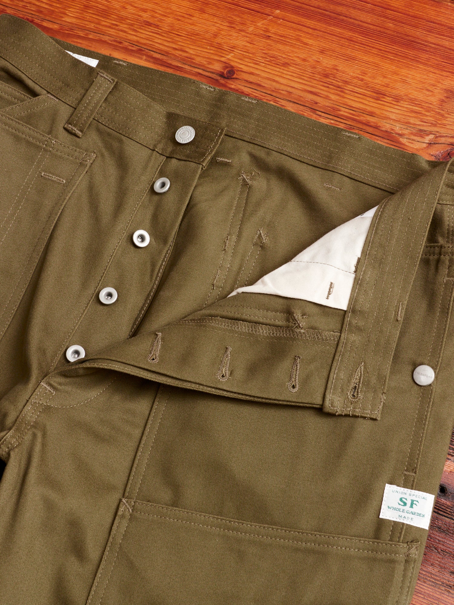 Fall Leaf Tough Pants in Olive Work Satin - Image 7