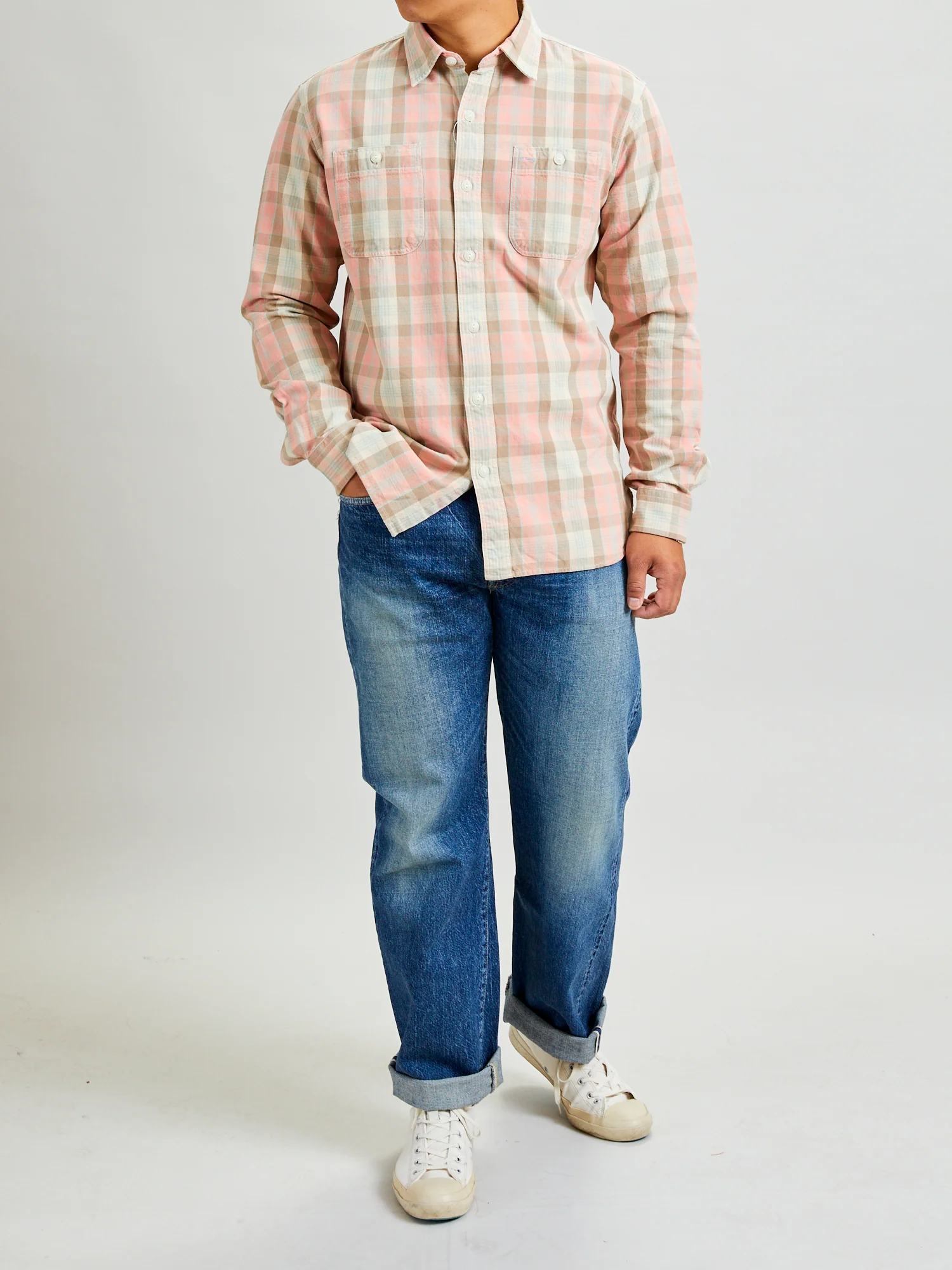 Farrell Plaid Workshirt in Pink Multi - Image 9