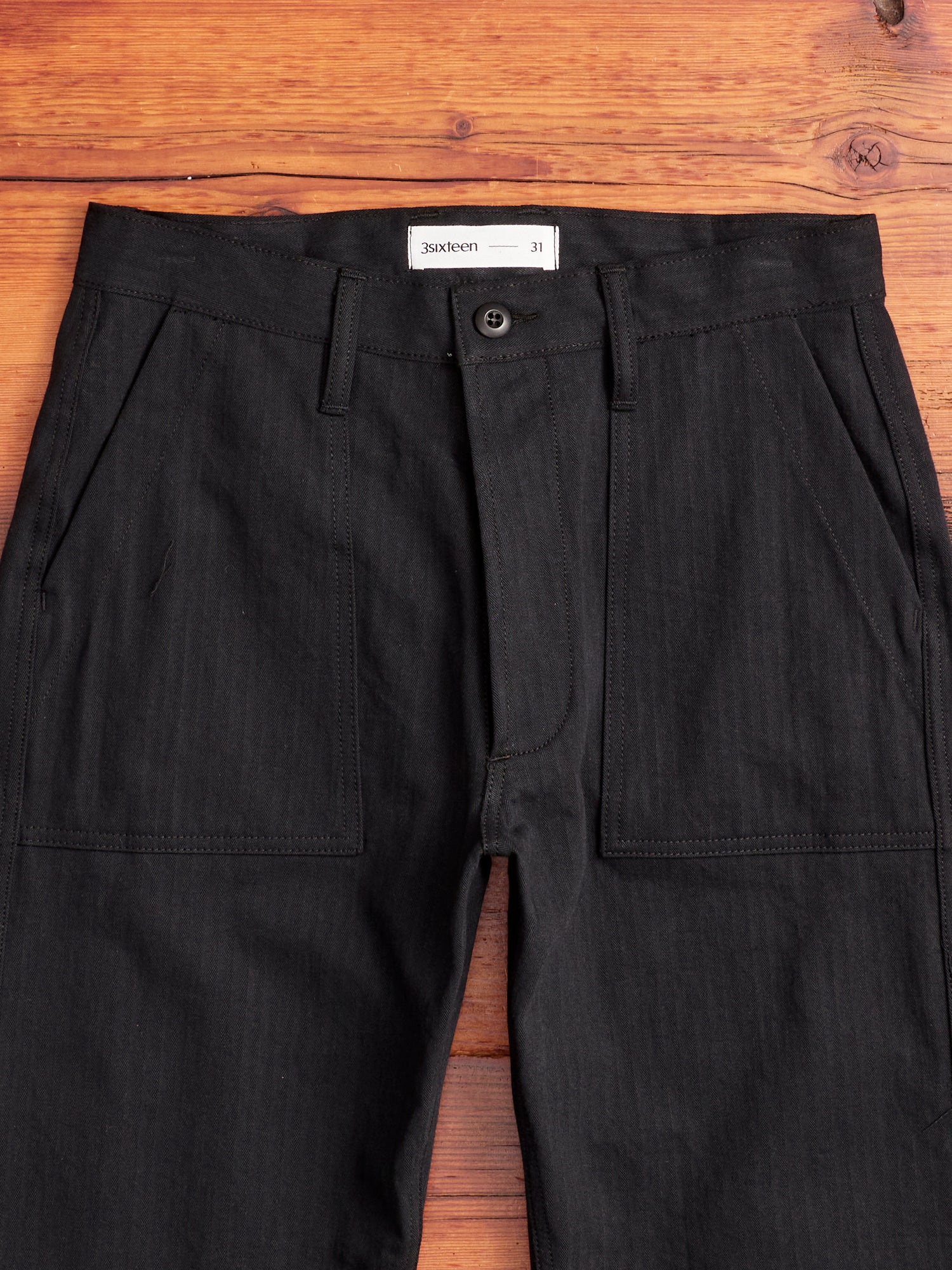 Fatigue Pant in Black Washed HBT - Image 3