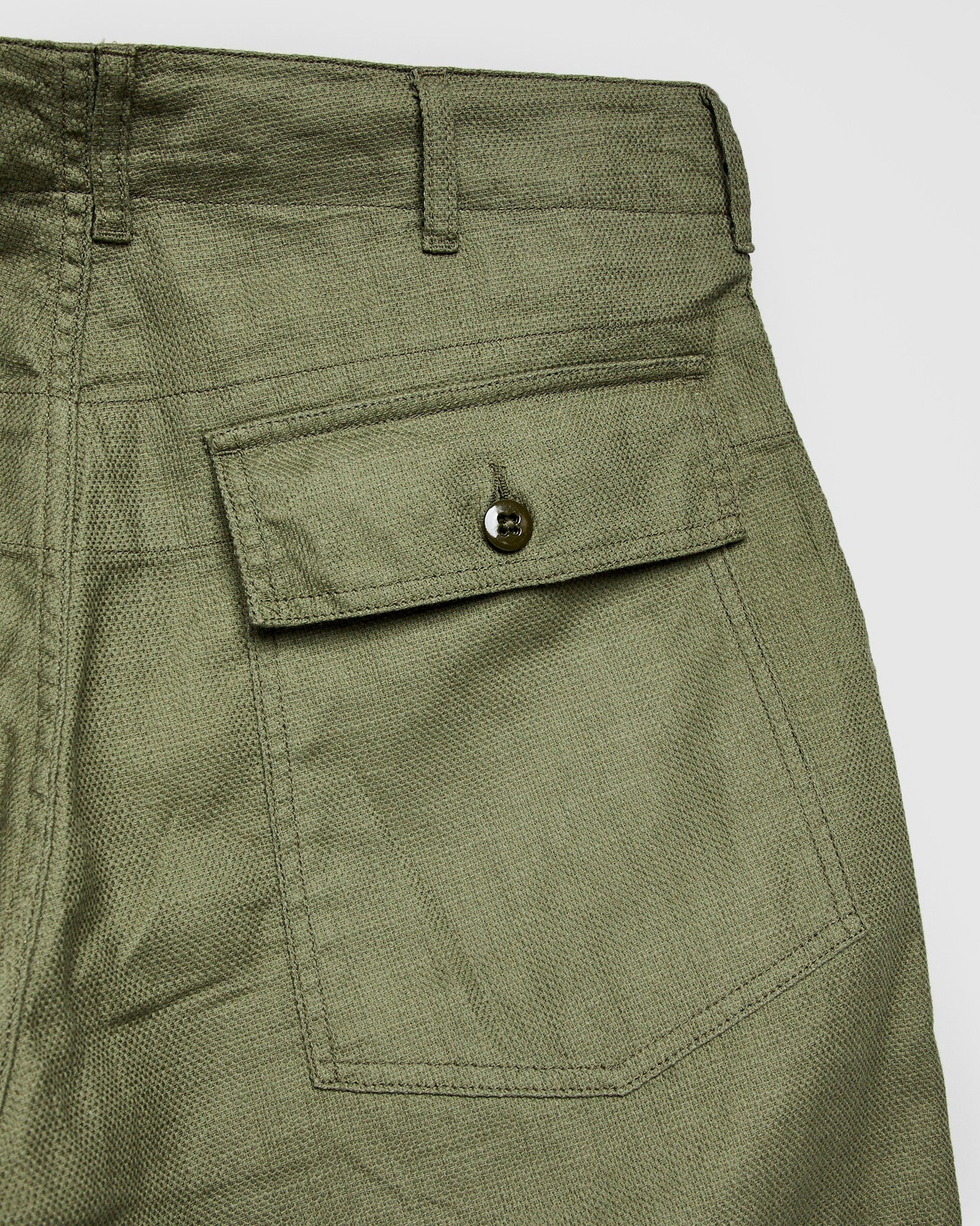 Fatigue Pants in Olive Cotton Linen Java Cloth - Image 9