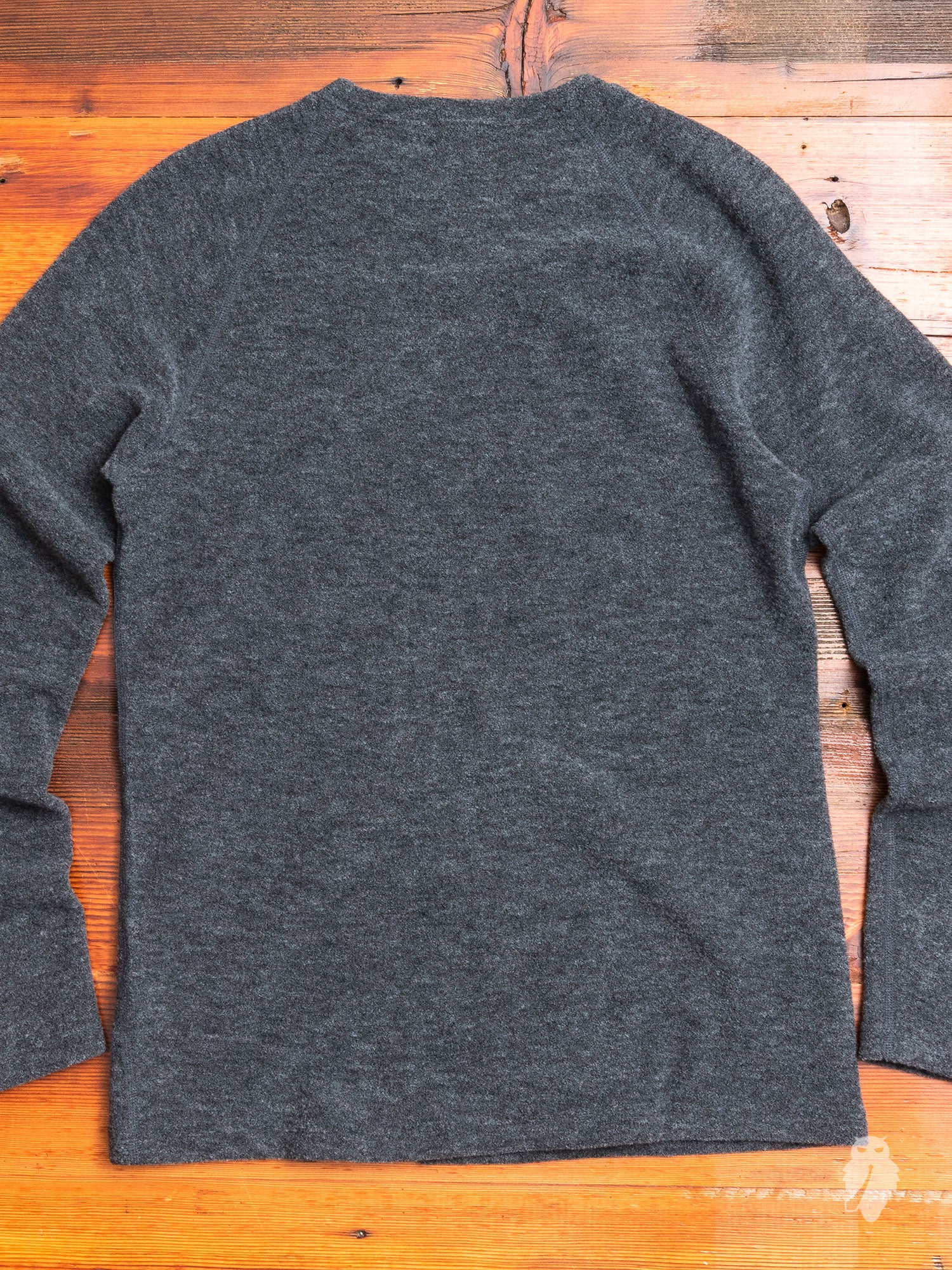 Felted Wool Crewneck Sweater in Heather Grey - Image 6