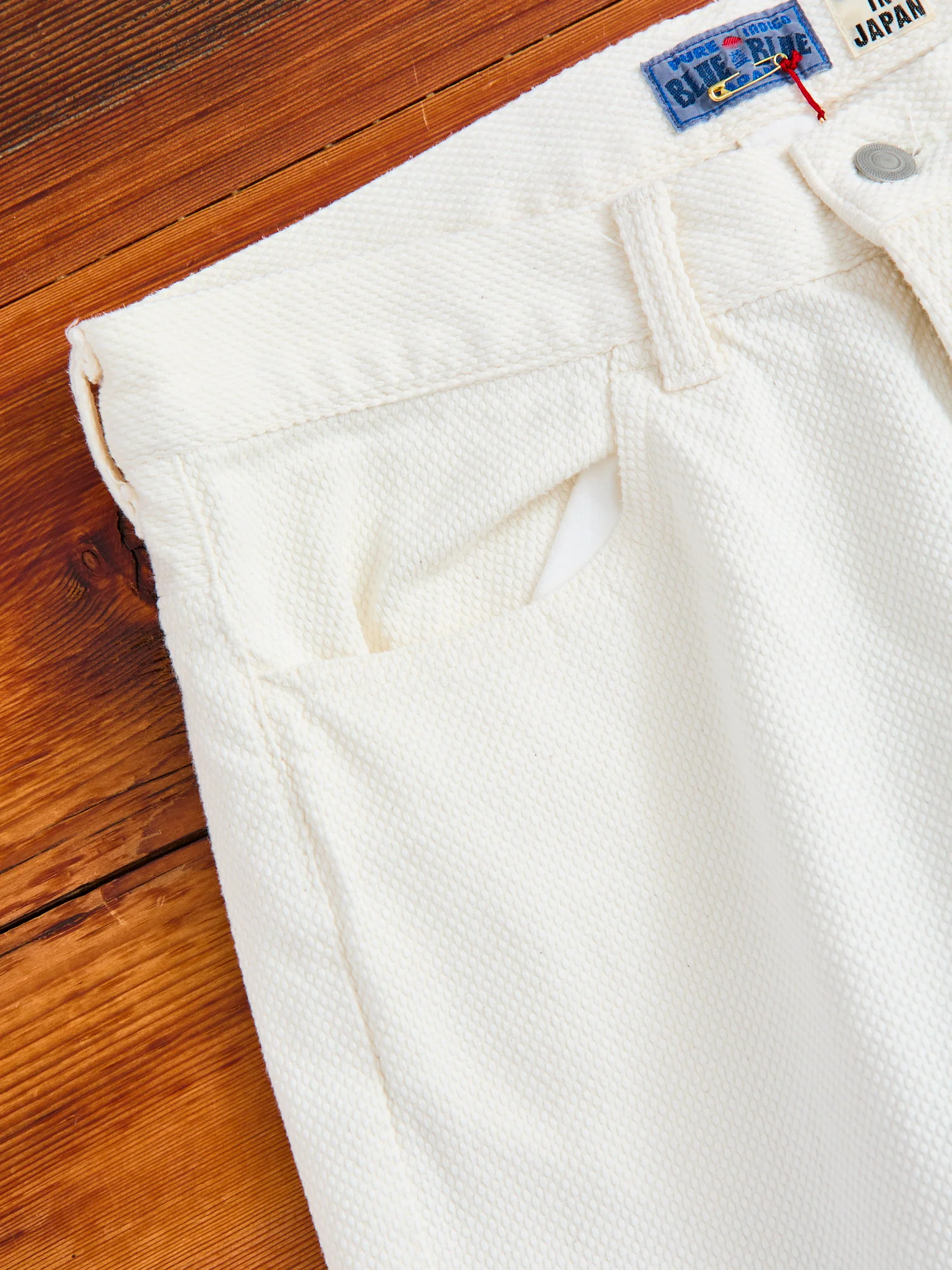 Fine Sashiko 5-Pocket Pants in Natural - Image 4