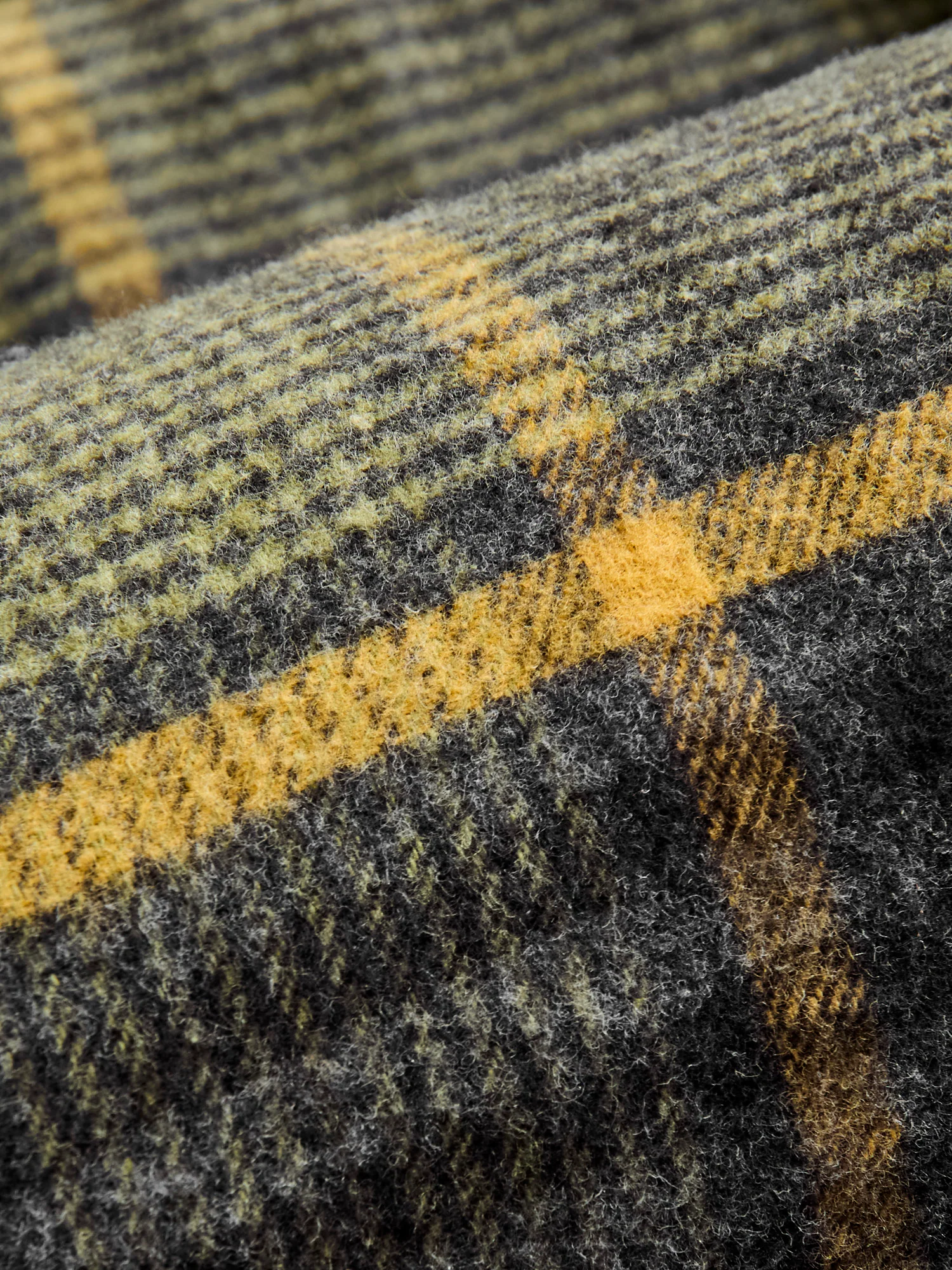 Flannel Work Shirt in Yellow Grey Plaid - Image 6
