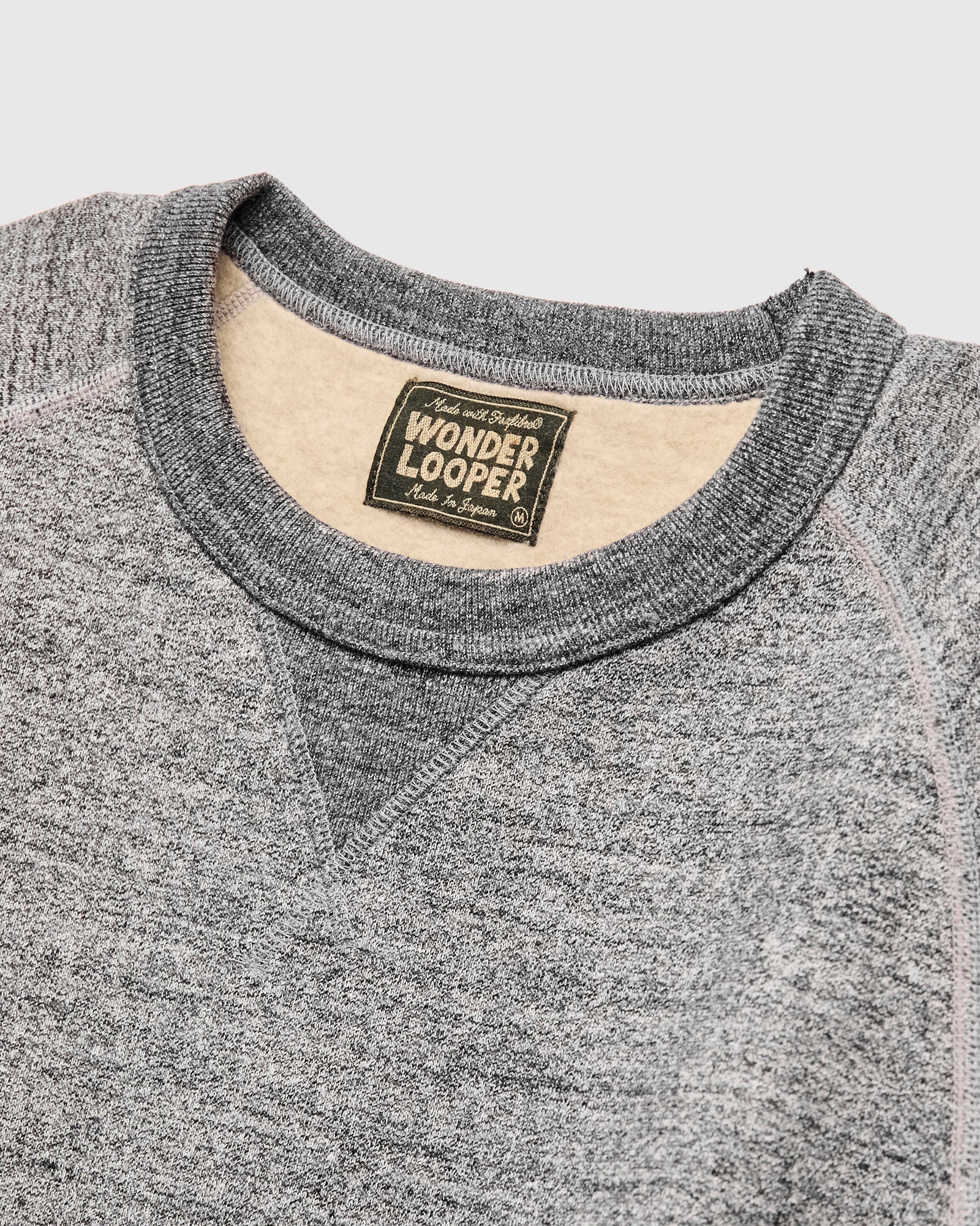 Fleeced FoxFibre® Pullover Crewneck in Charcoal - Image 3