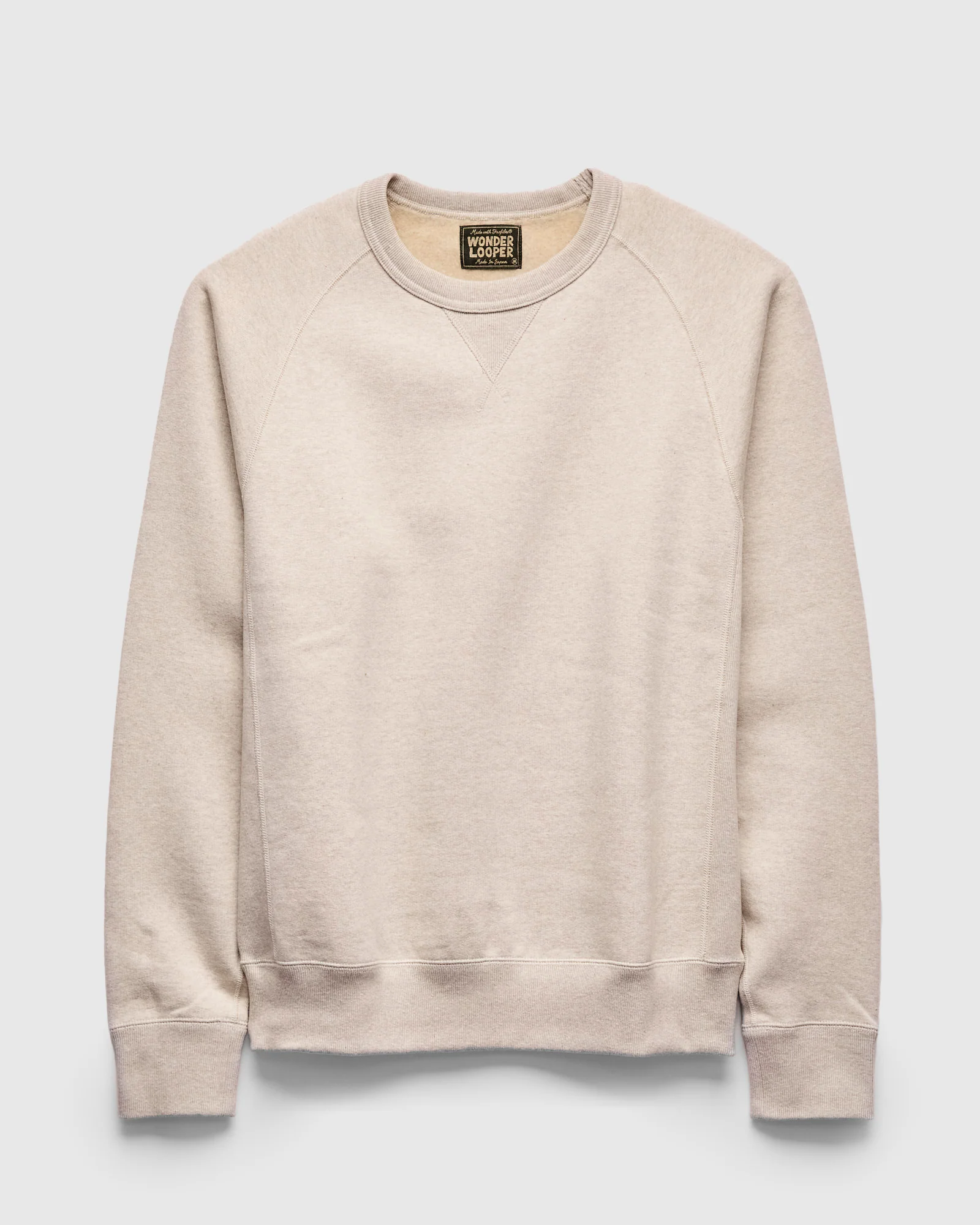 Fleeced FoxFibre® Pullover Crewneck in Oatmeal