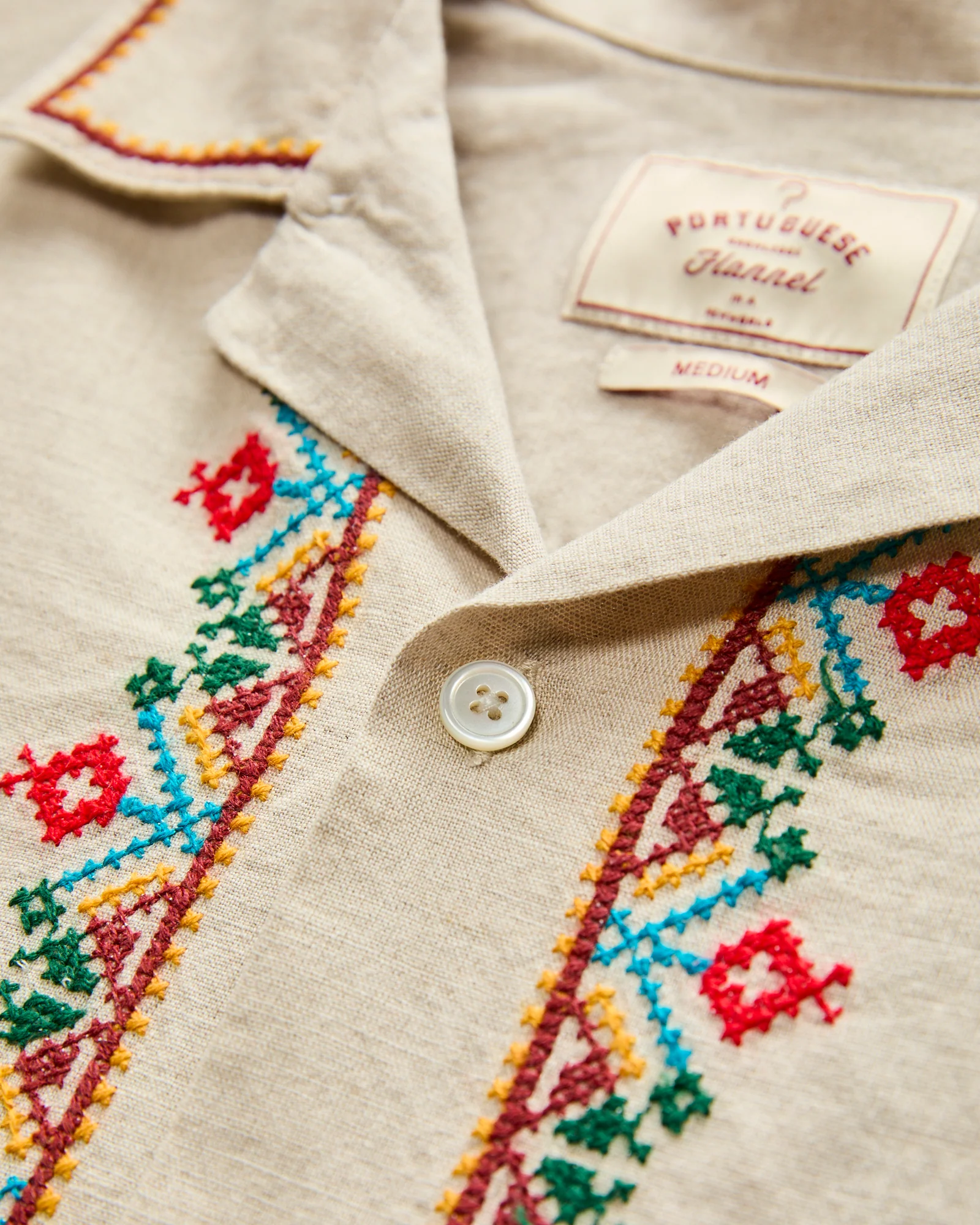 Folcore Embroidery Shirt in Natural - Image 5