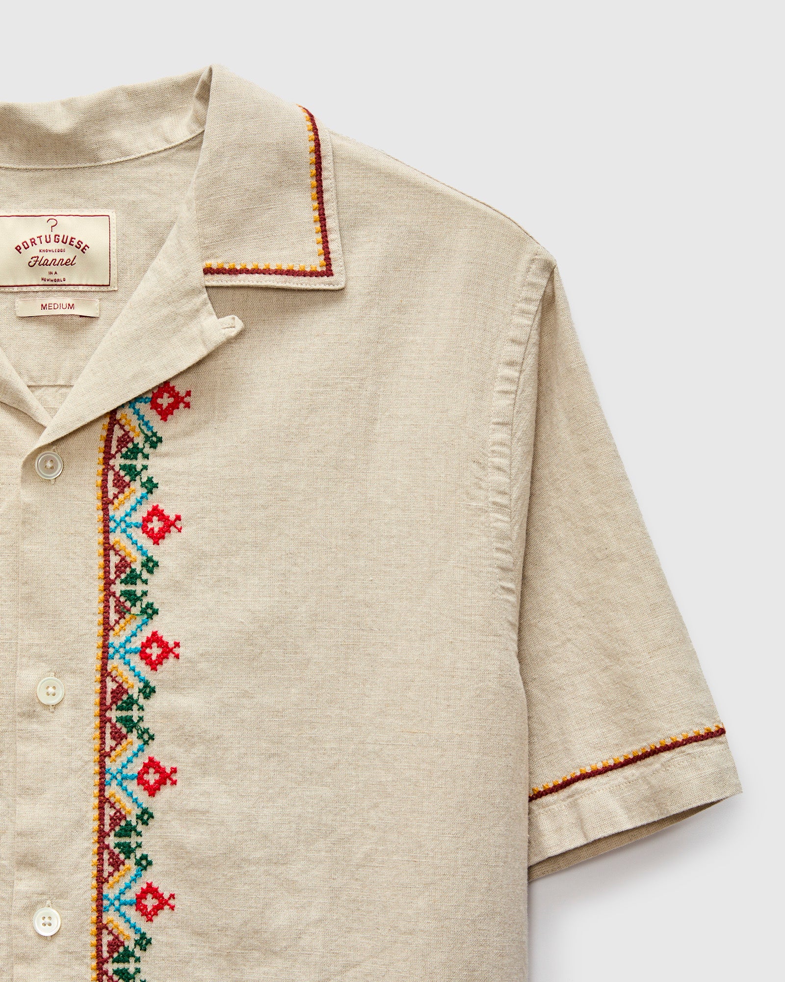 Folcore Embroidery Shirt in Natural - Image 6
