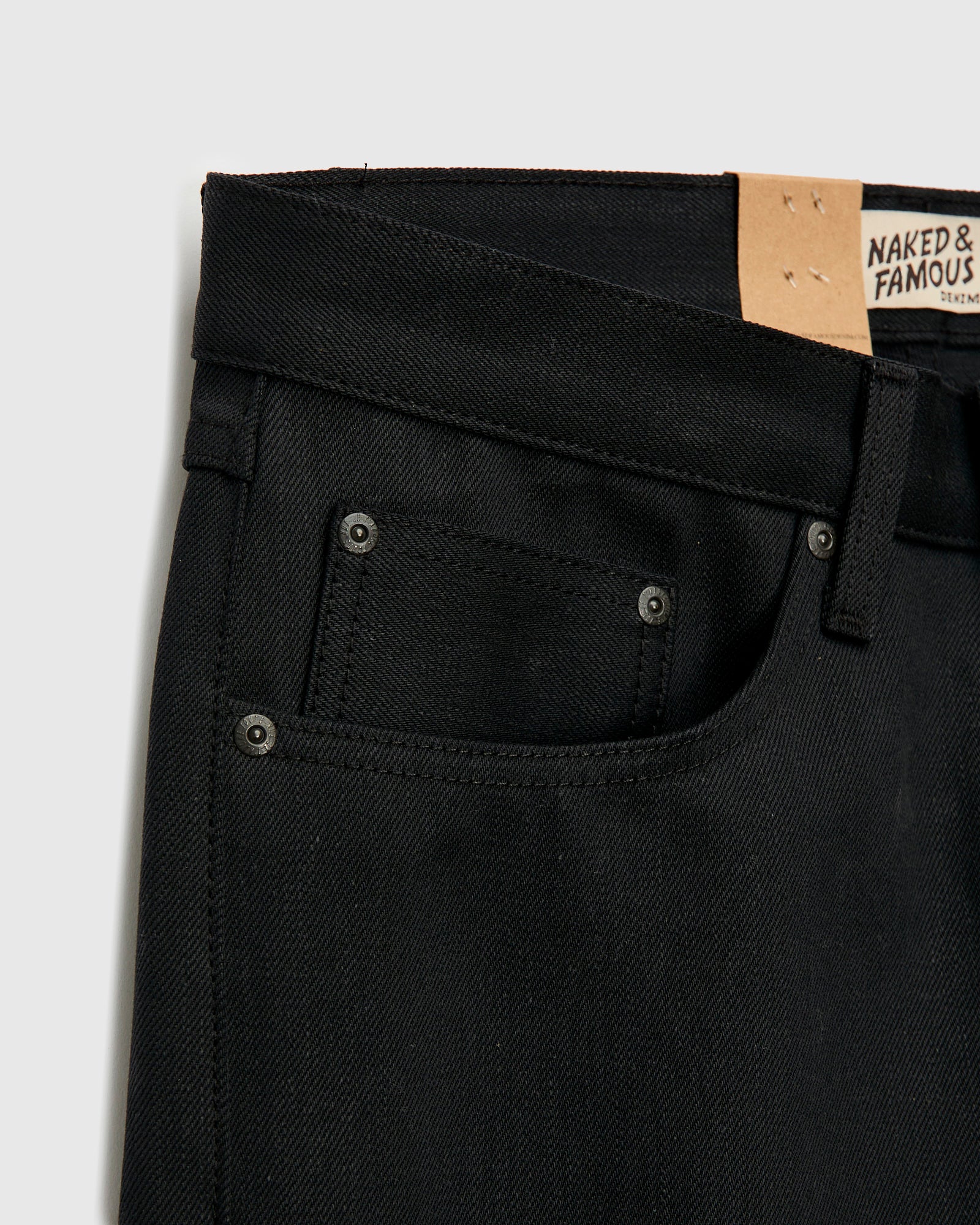 "Forever Black" 12.5oz No-Fade Selvedge Denim - True Guy Fit - Image 8