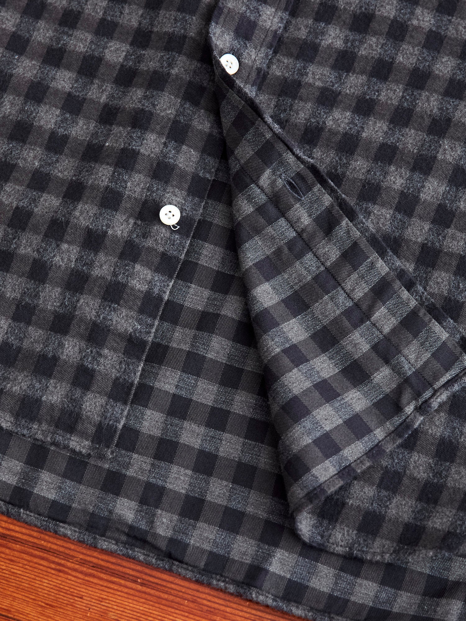 Gingham Check Button-Down Shirt in Grey - Image 7