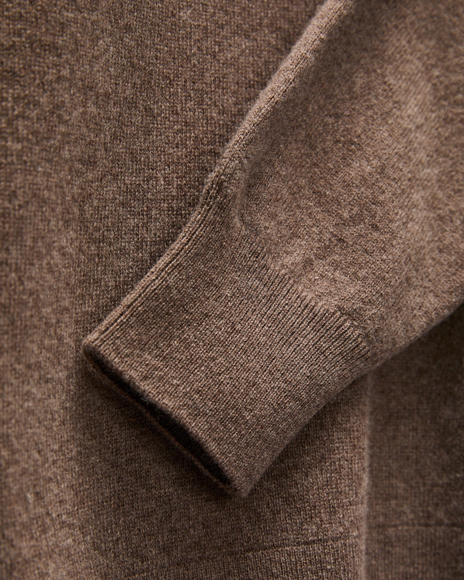 Wool-Silk-Cashmere Long Sleeve Polo in Grain - Image 6