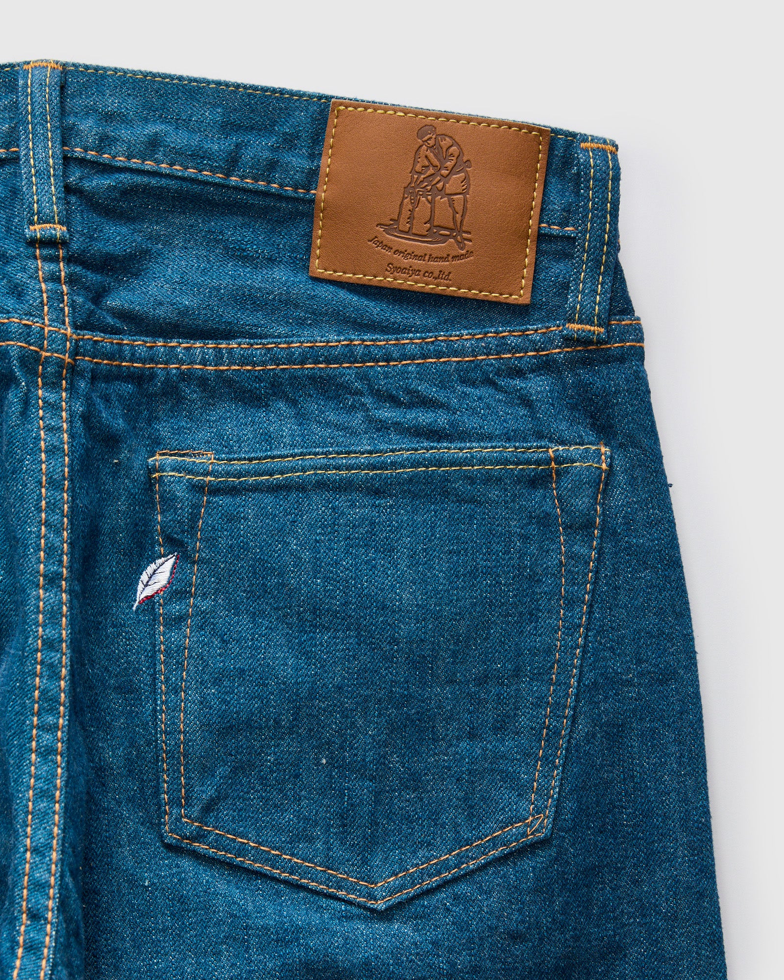 GRE-003 14oz Rinsed Selvedge Denim - Regular Straight Fit - Image 4