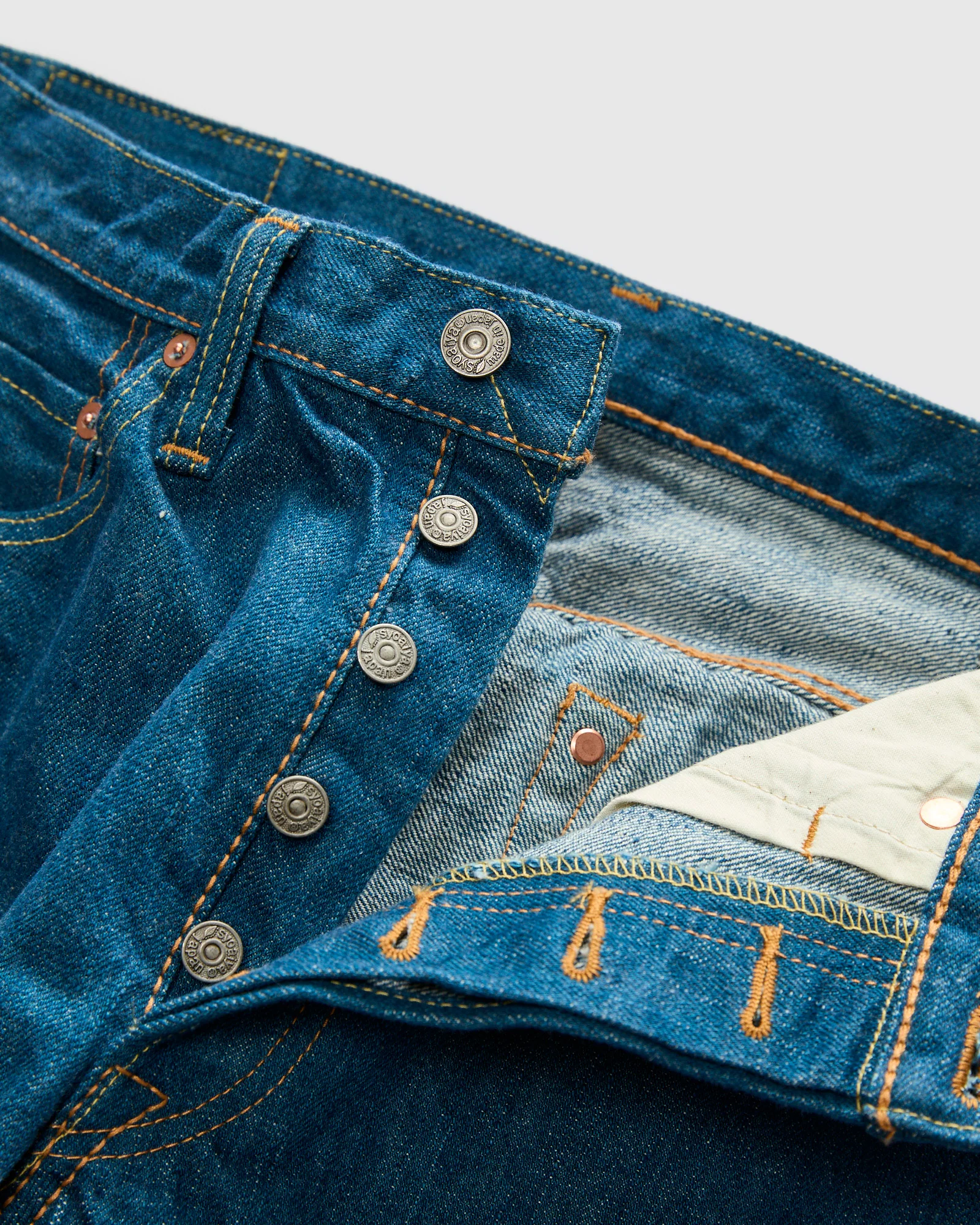 GRE-003 14oz Rinsed Selvedge Denim - Regular Straight Fit - Image 7